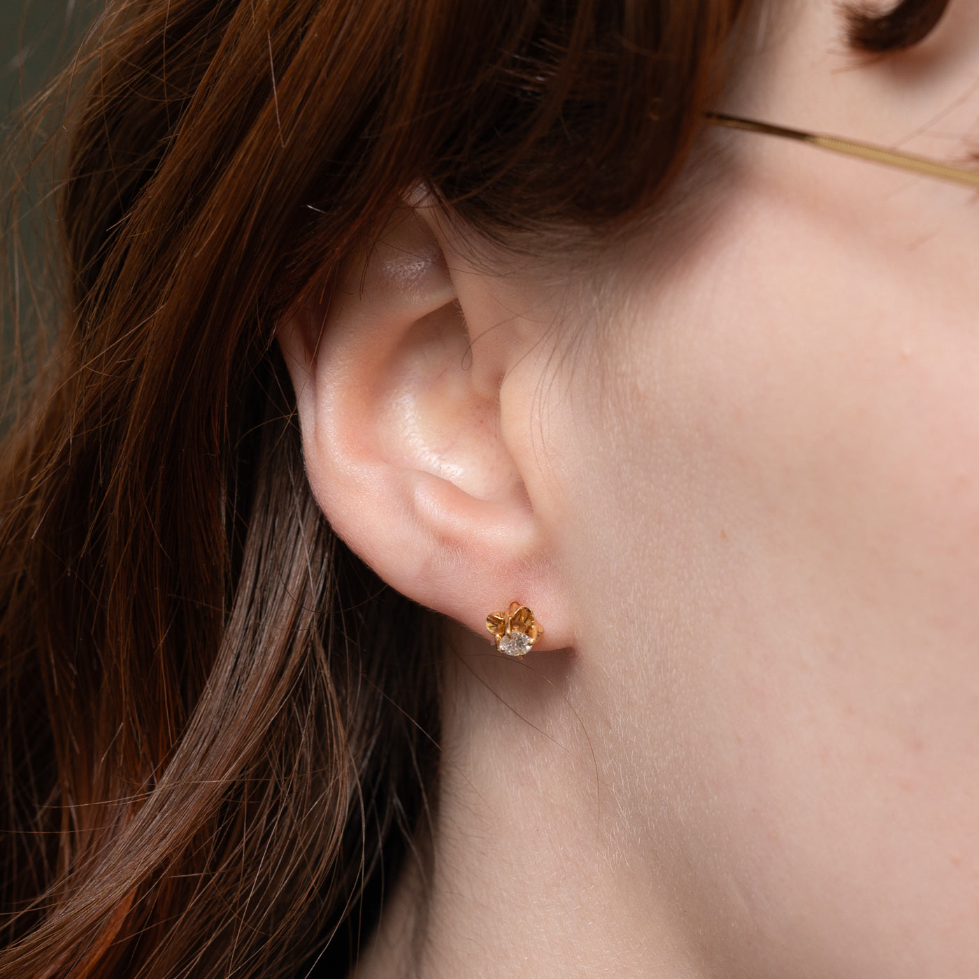 18k Belcher Set Diamond Stud Earrings | 0.32ctw