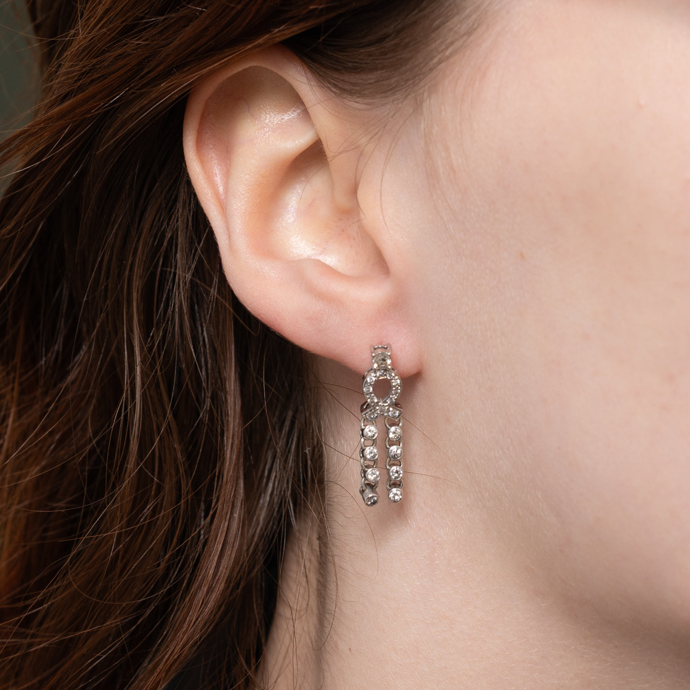 18k Diamond Loop Drop Earrings | 0.66ctw