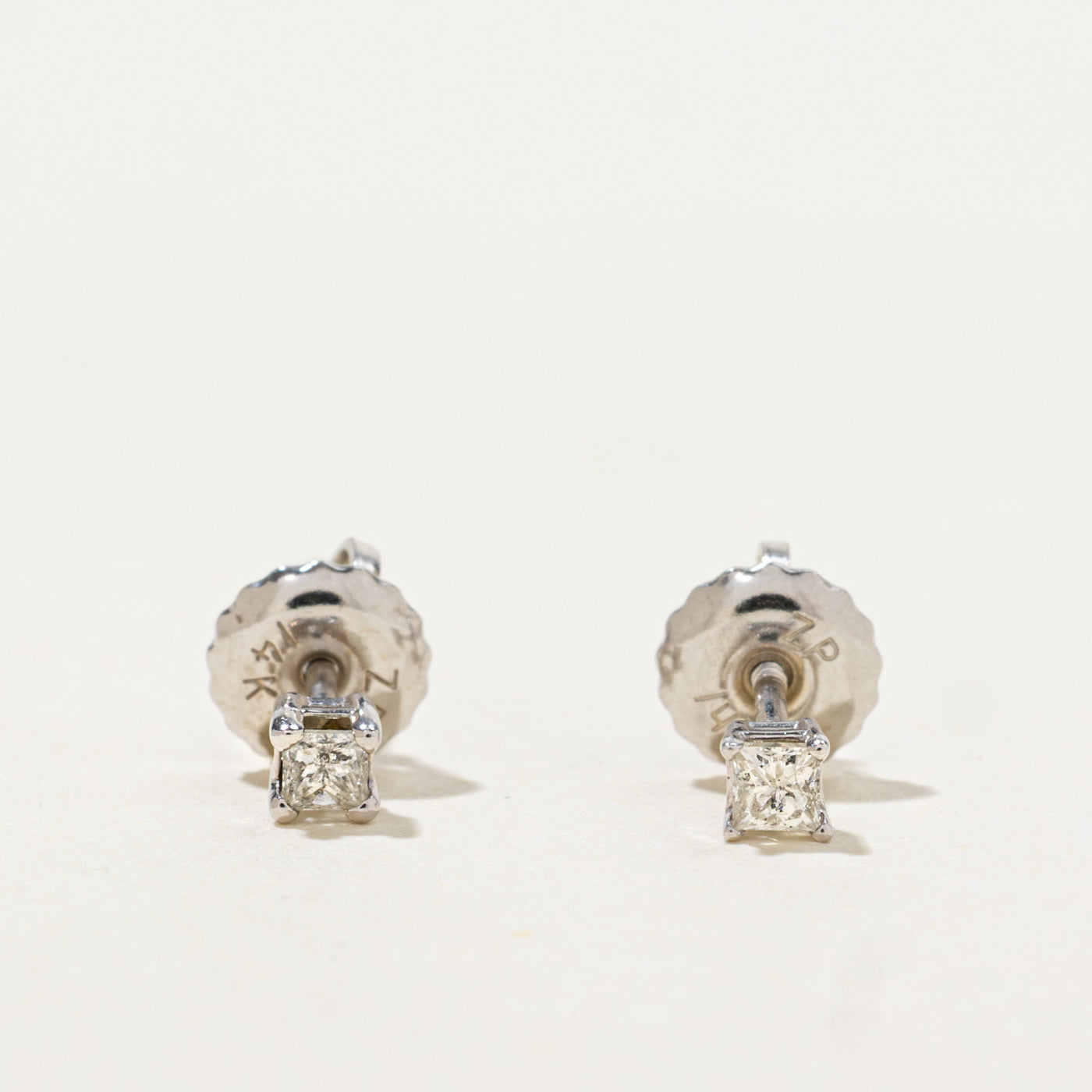 14k Princess Cut Diamond Stud Earrings | 0.08ctw