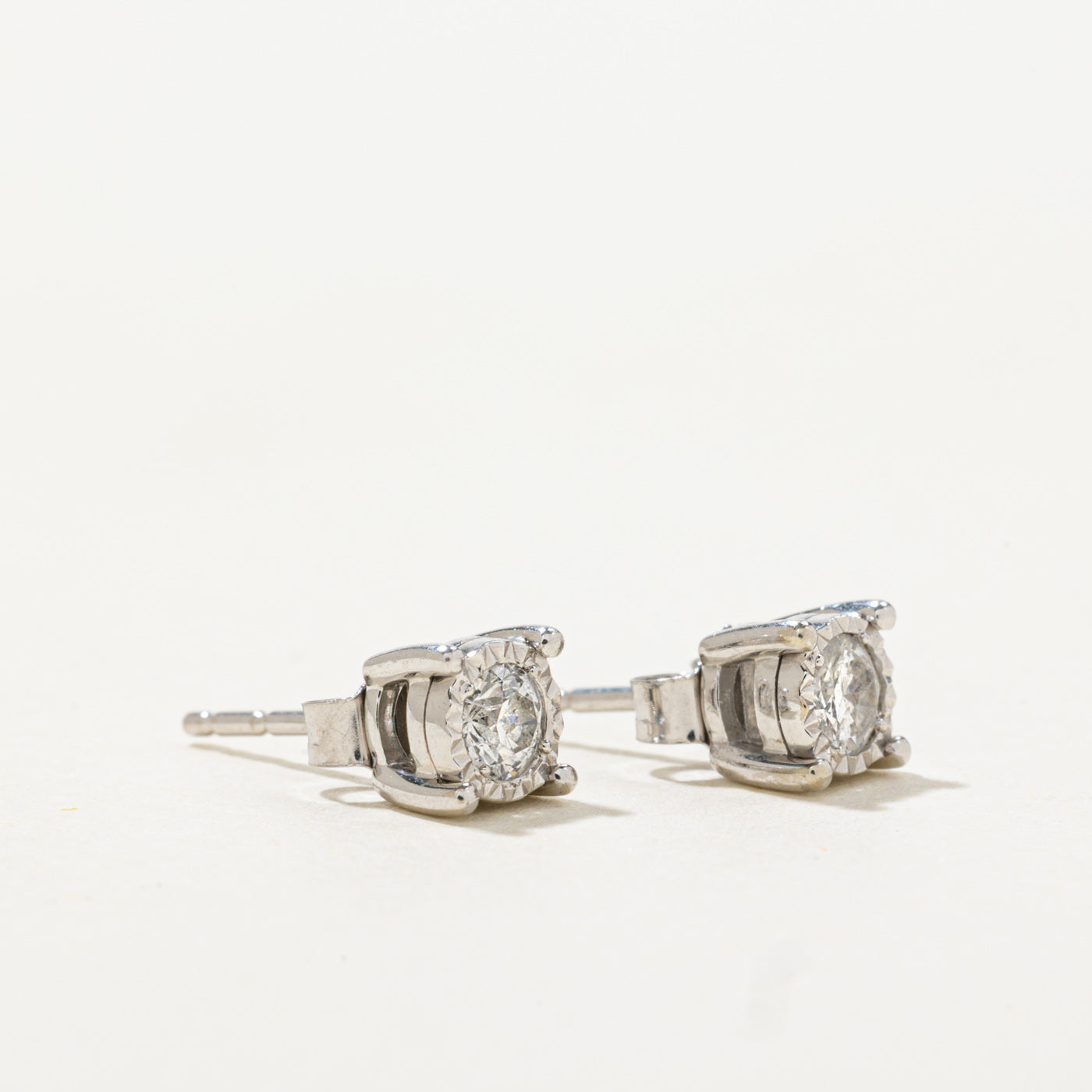 10k Illusion Set Diamond Stud Earrings | 0.24ctw
