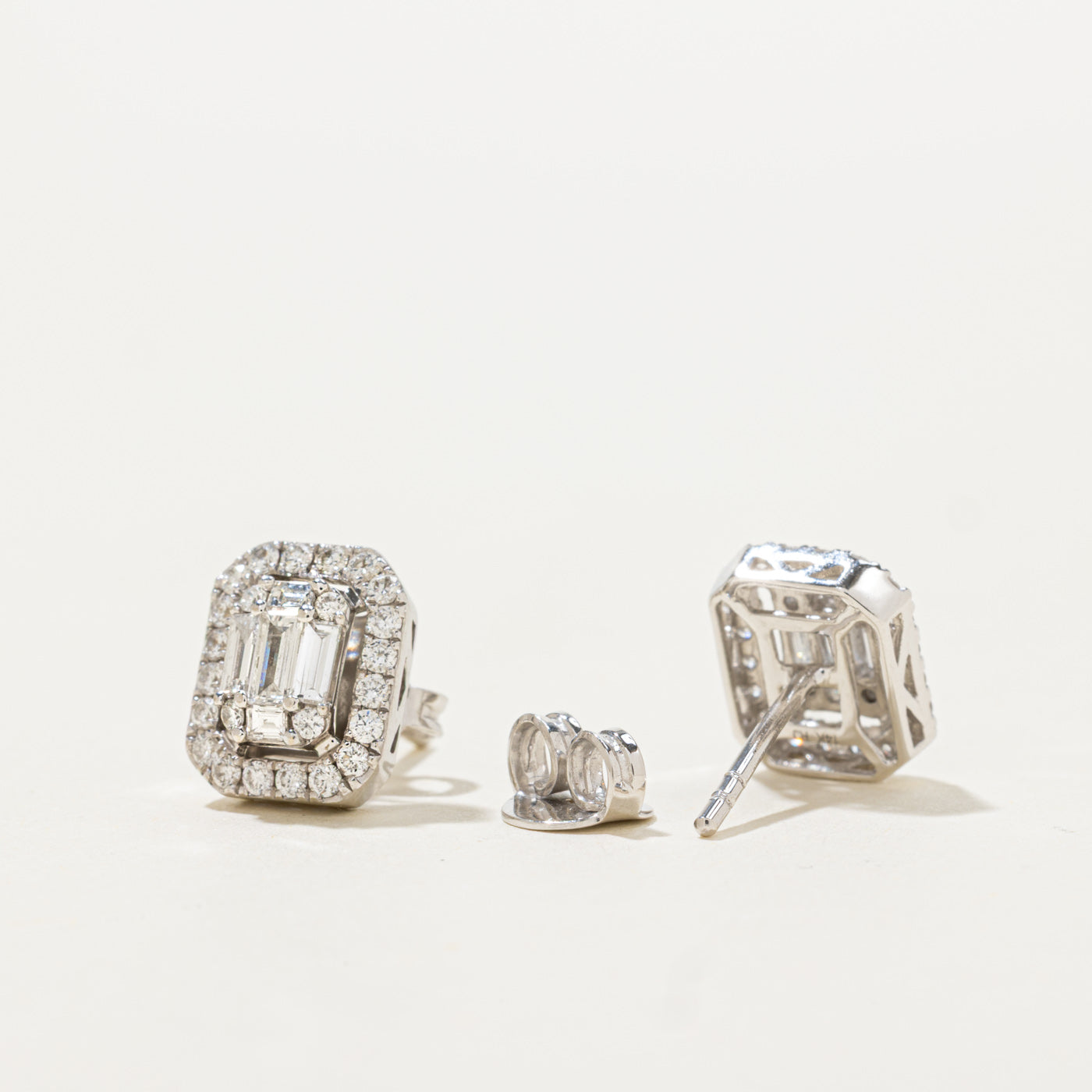 14k Illusion Set Diamond Halo Stud Earrings | 0.50ctw