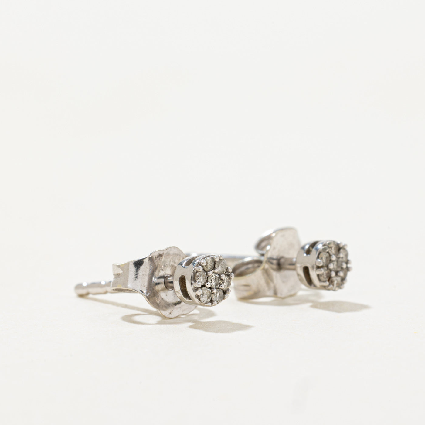 10k Diamond Cluster Stud Earrings | 0.06ctw