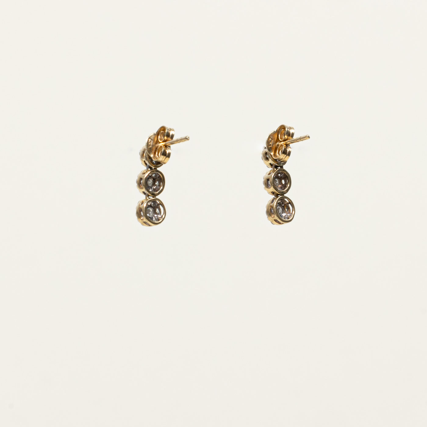 14k Diamond Multi Cluster Drop Earrings | 0.32ctw