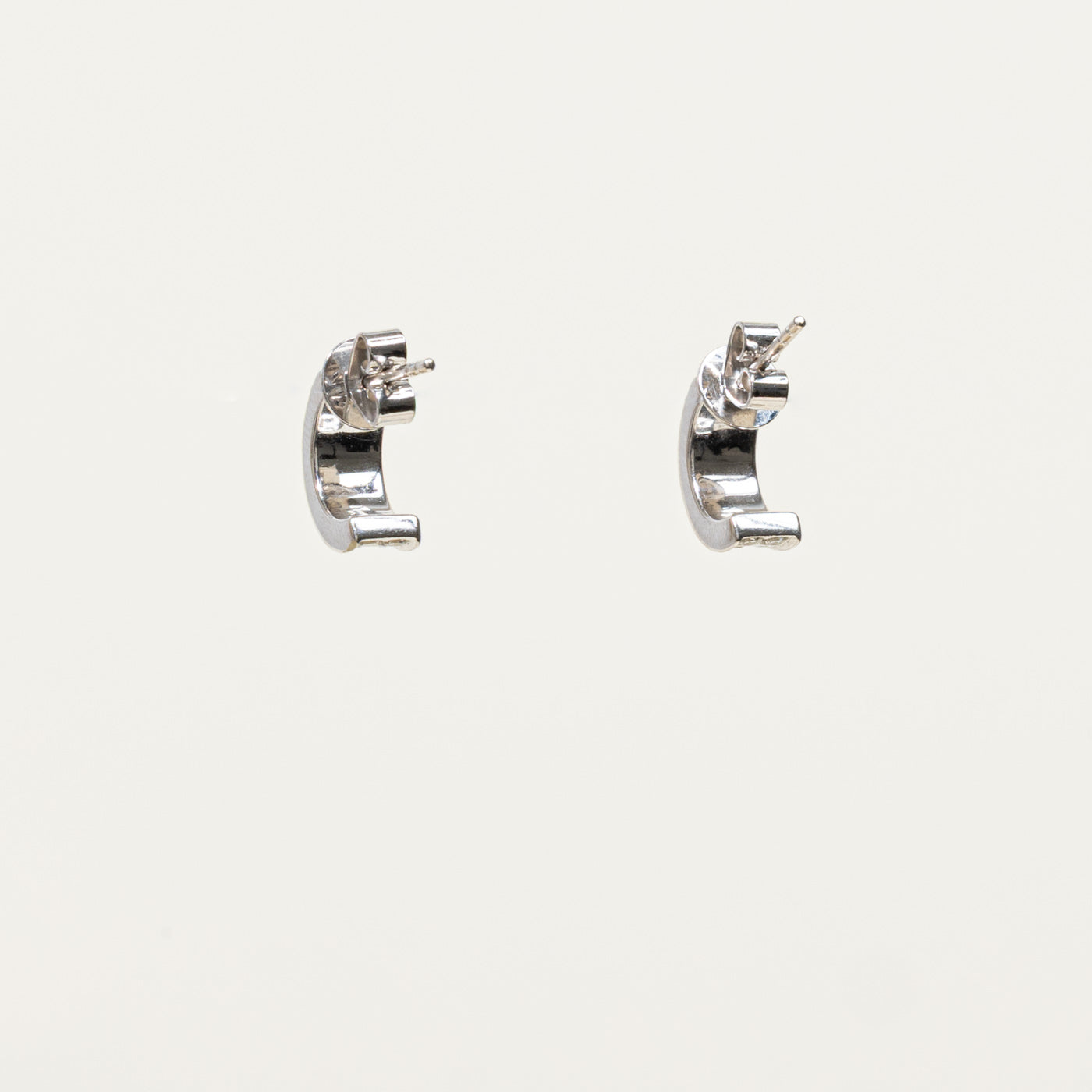 14k Double Row Diamond Half Huggie Earrings | 0.70ctw