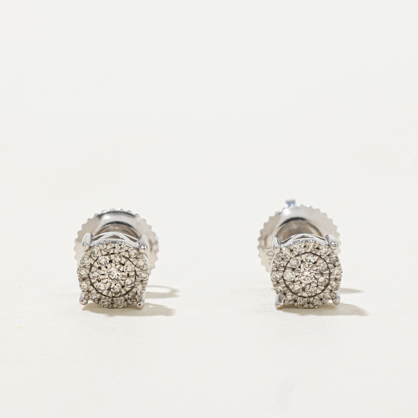 10k Illusion Set Diamond Cluster Stud Earrings | 0.05ctw
