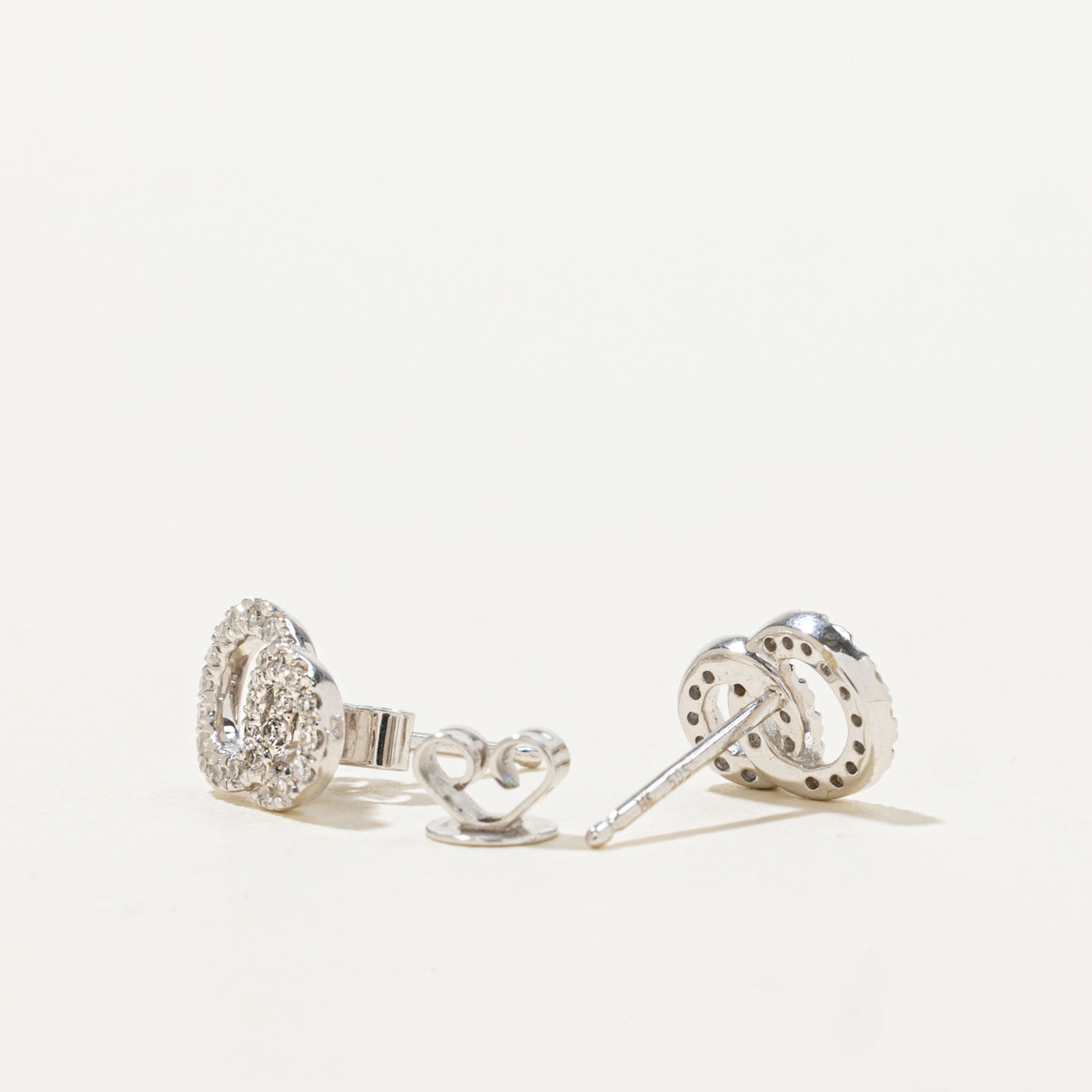 14k Pavé Set Diamond Circles Stud Earrings | 0.10ctw