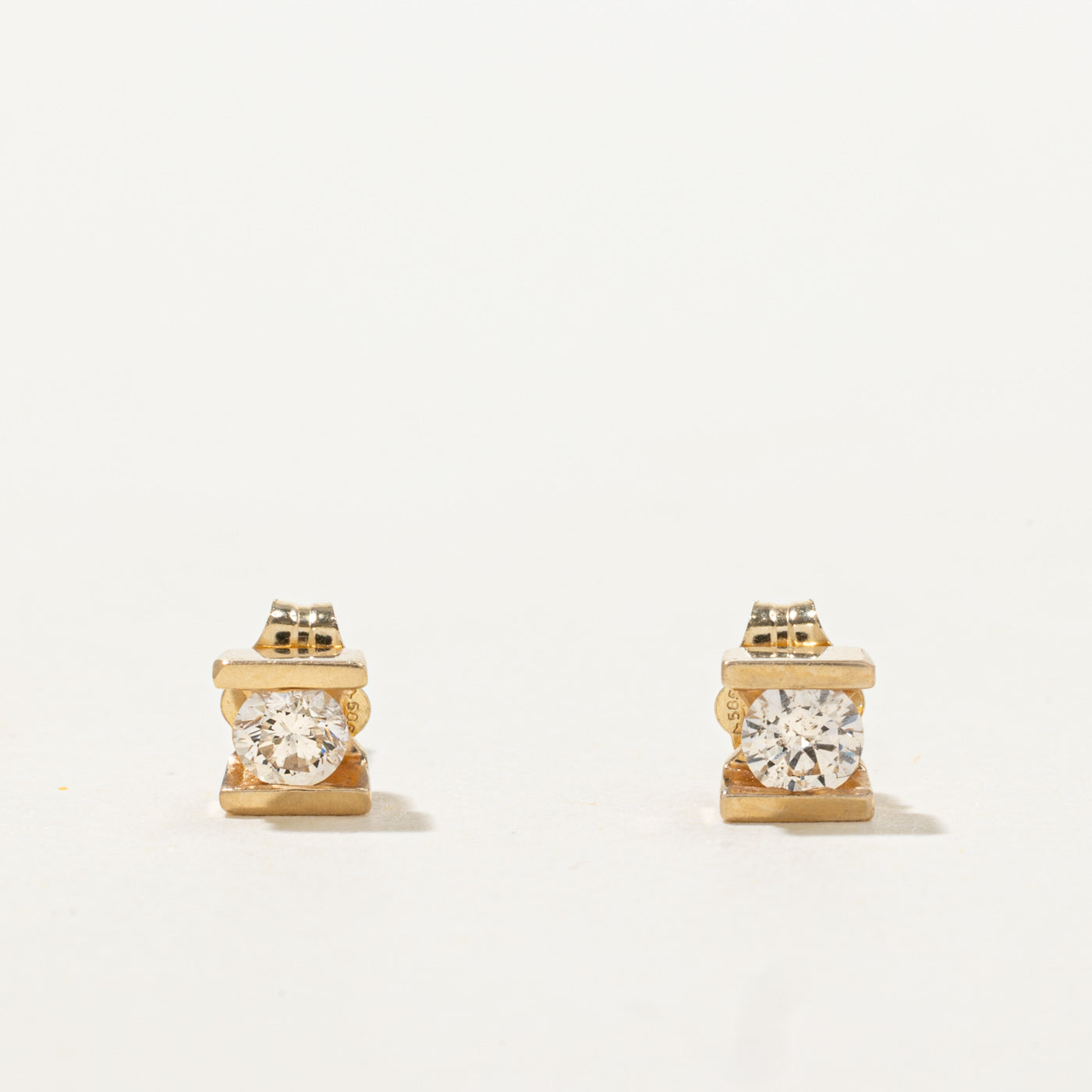 14k Tension Set Solitaire Diamond Stud Earrings | 0.34ctw