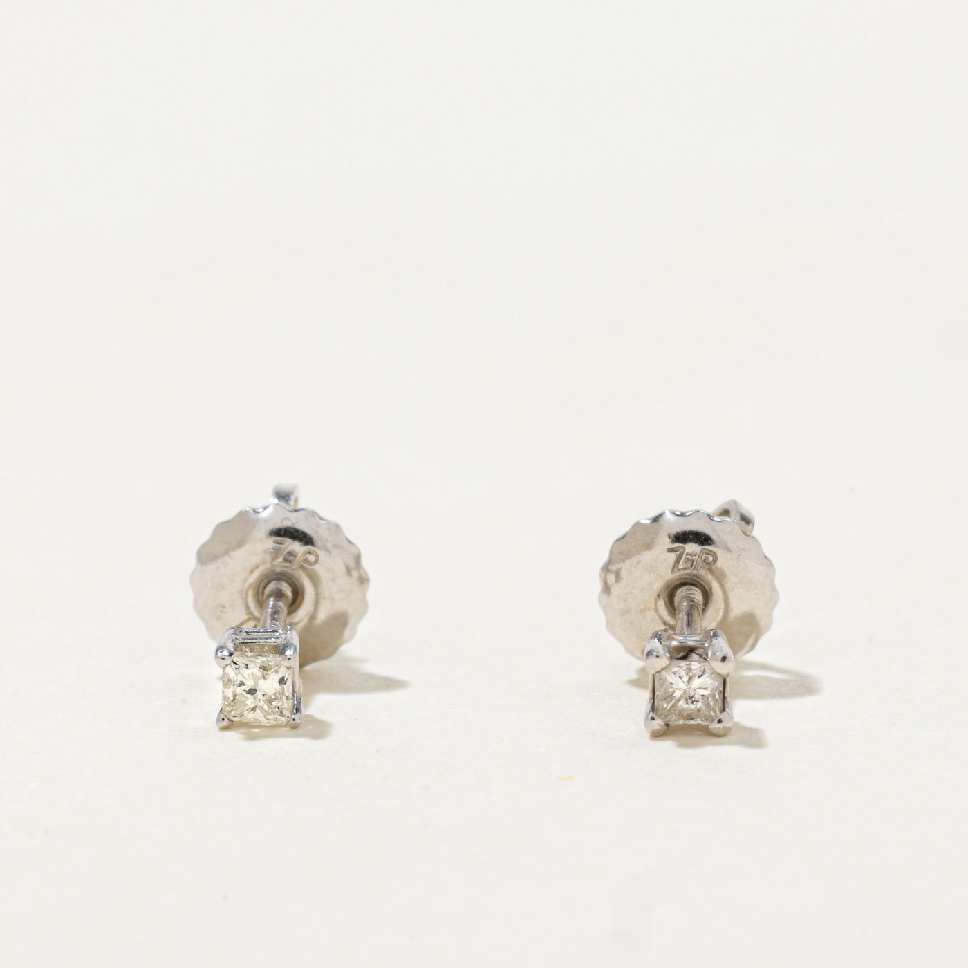 14k Princess Cut Diamond Stud Earrings | 0.08ctw