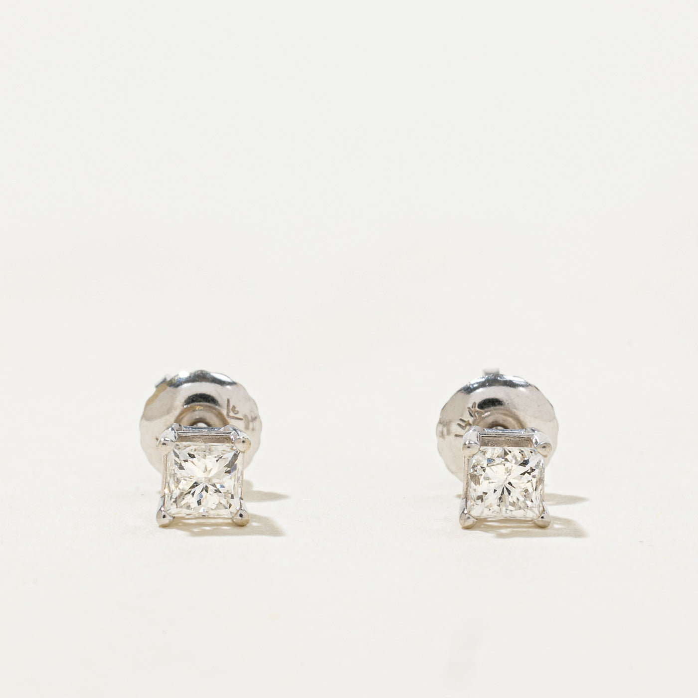 14k Princess Cut Diamond Stud Earrings | 0.20ct