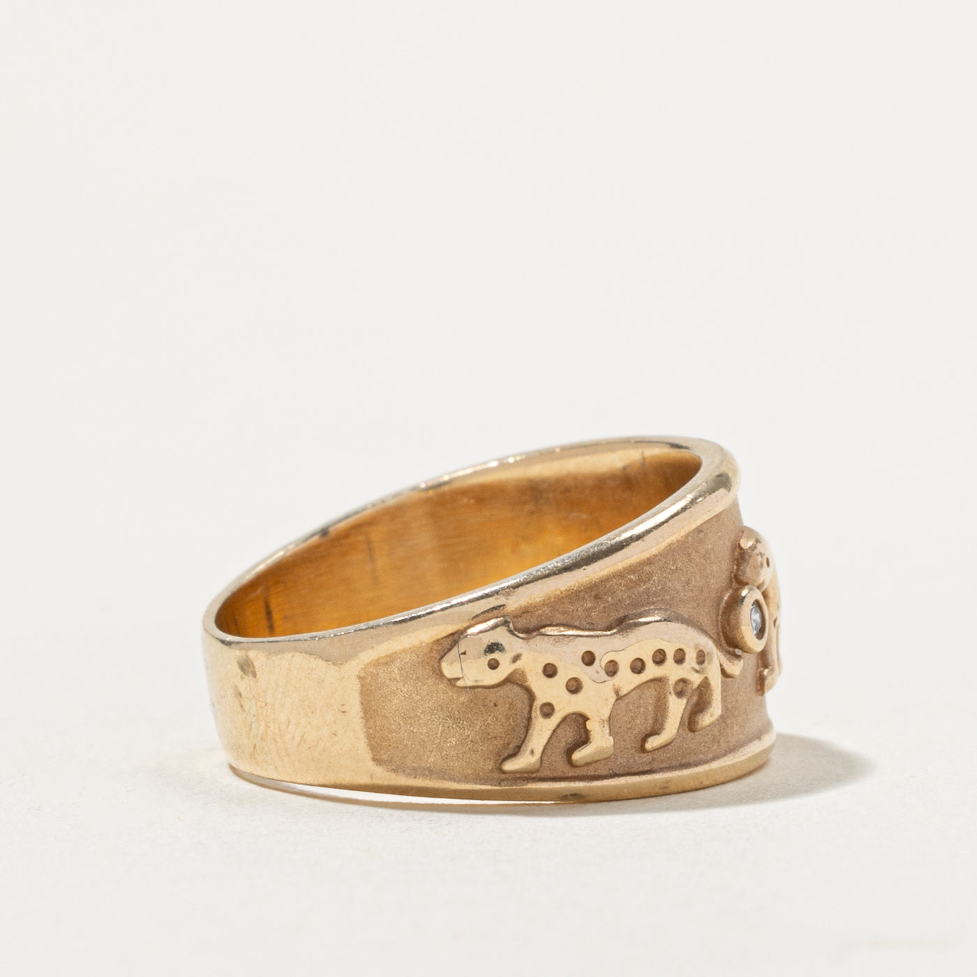10k Diamond Embossed Panther Band | SZ 7.75