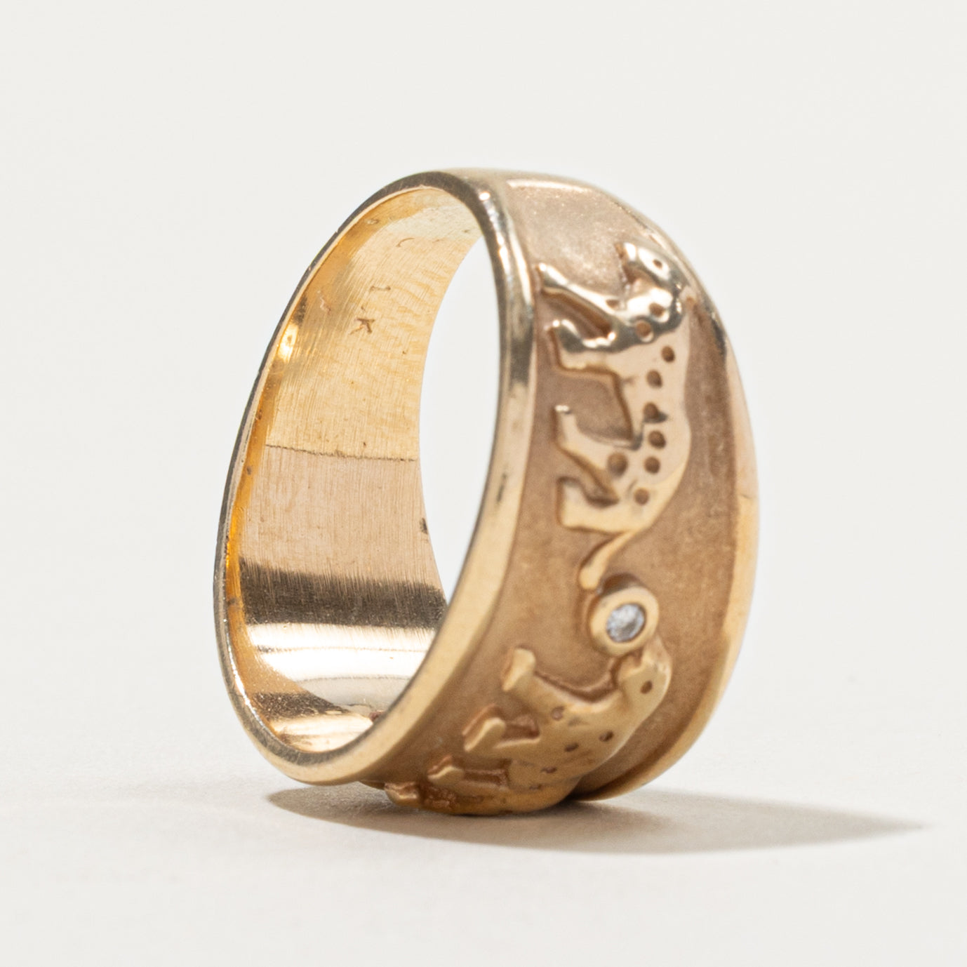 10k Diamond Embossed Panther Band | SZ 7.75