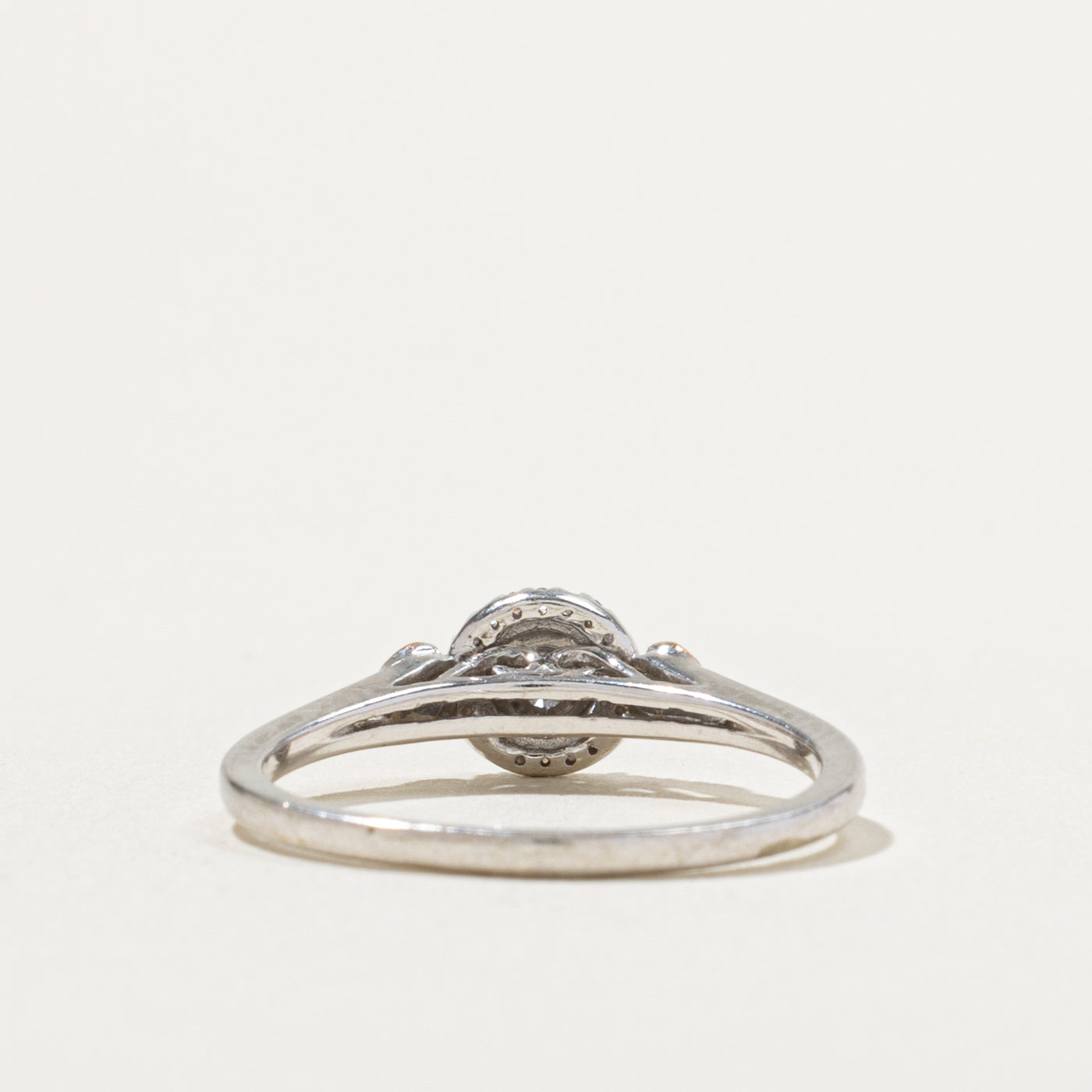 10k Illusion Set Diamond Halo Heart Accented Ring | SZ 6.75