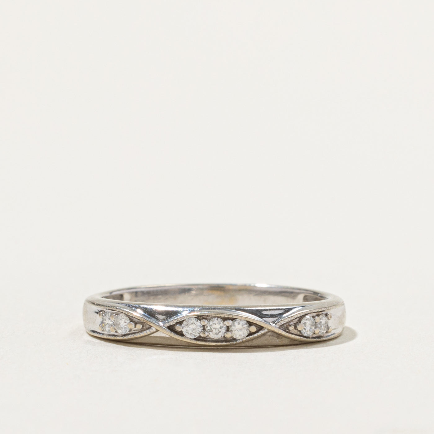 10k Diamond Marquise Patterned Band | SZ 7.5