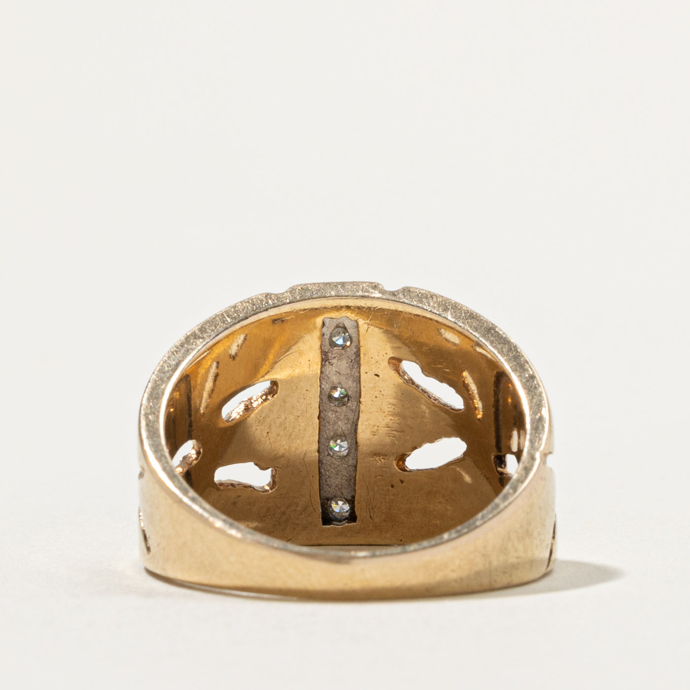 10k Diamond Column Nuggety Chunky Ring | SZ 7