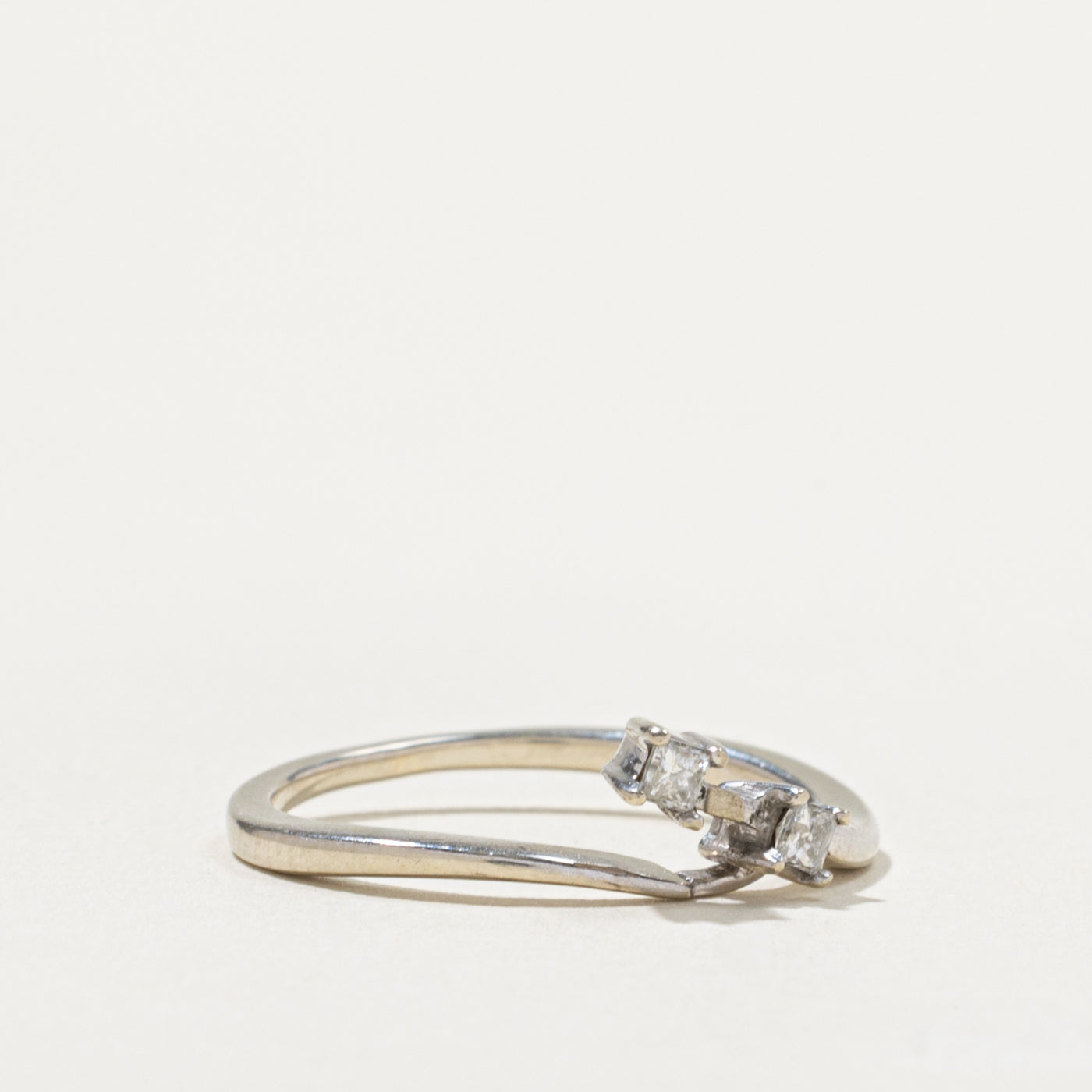 10k Princess Cut Two Stone Offset Ring | SZ 6.5