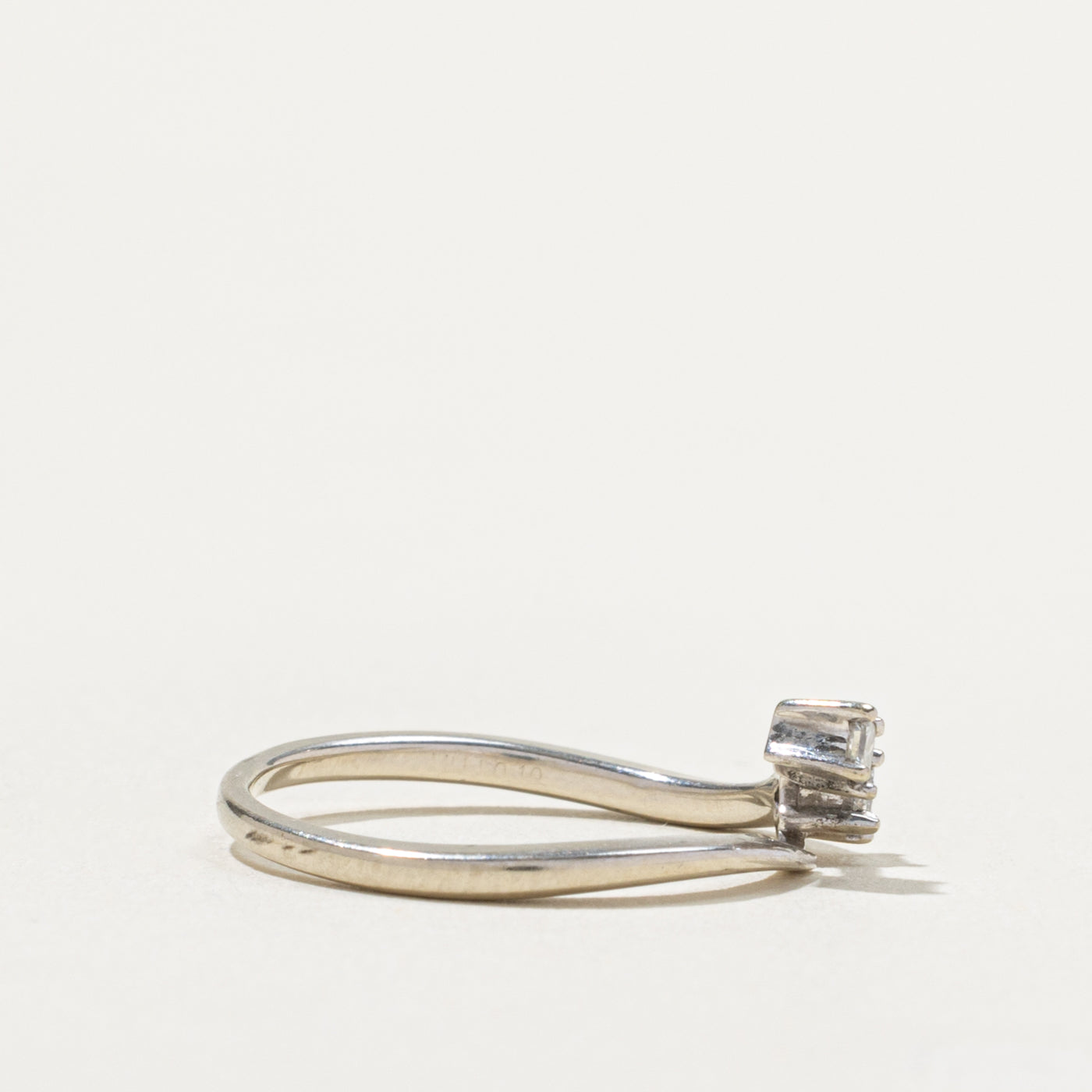 10k Princess Cut Two Stone Offset Ring | SZ 6.5