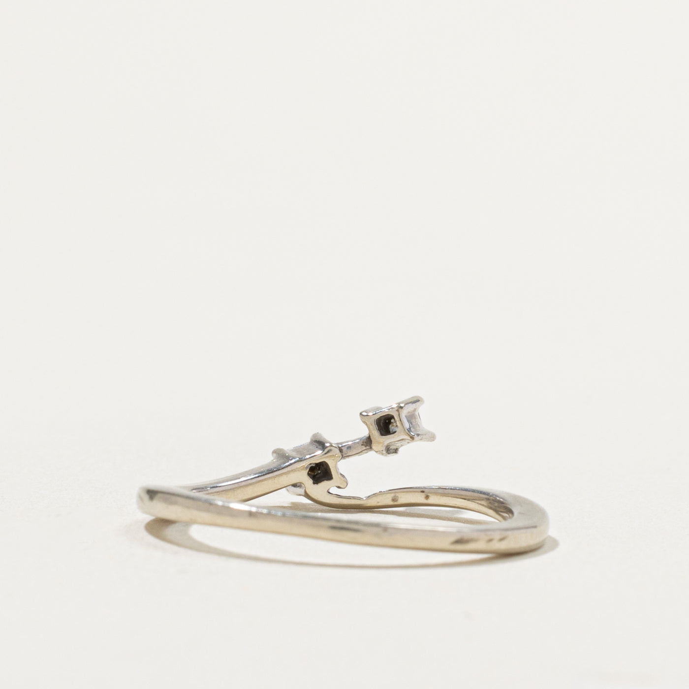 10k Princess Cut Two Stone Offset Ring | SZ 6.5