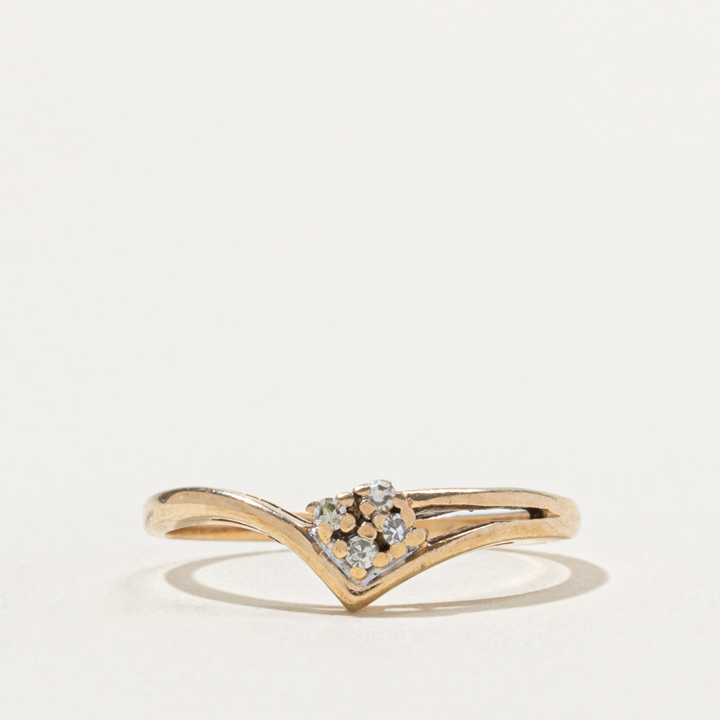 10k Diamond Cluster Chevron Ring | SZ 6.25