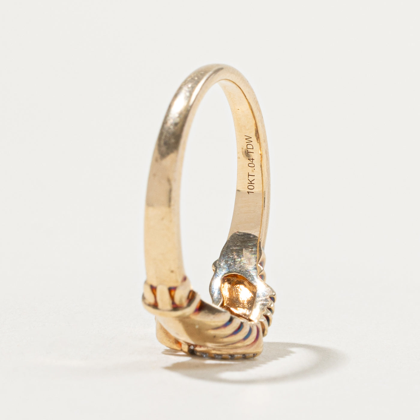 10k Diamond Cluster Claddagh Ring | SZ 7.25
