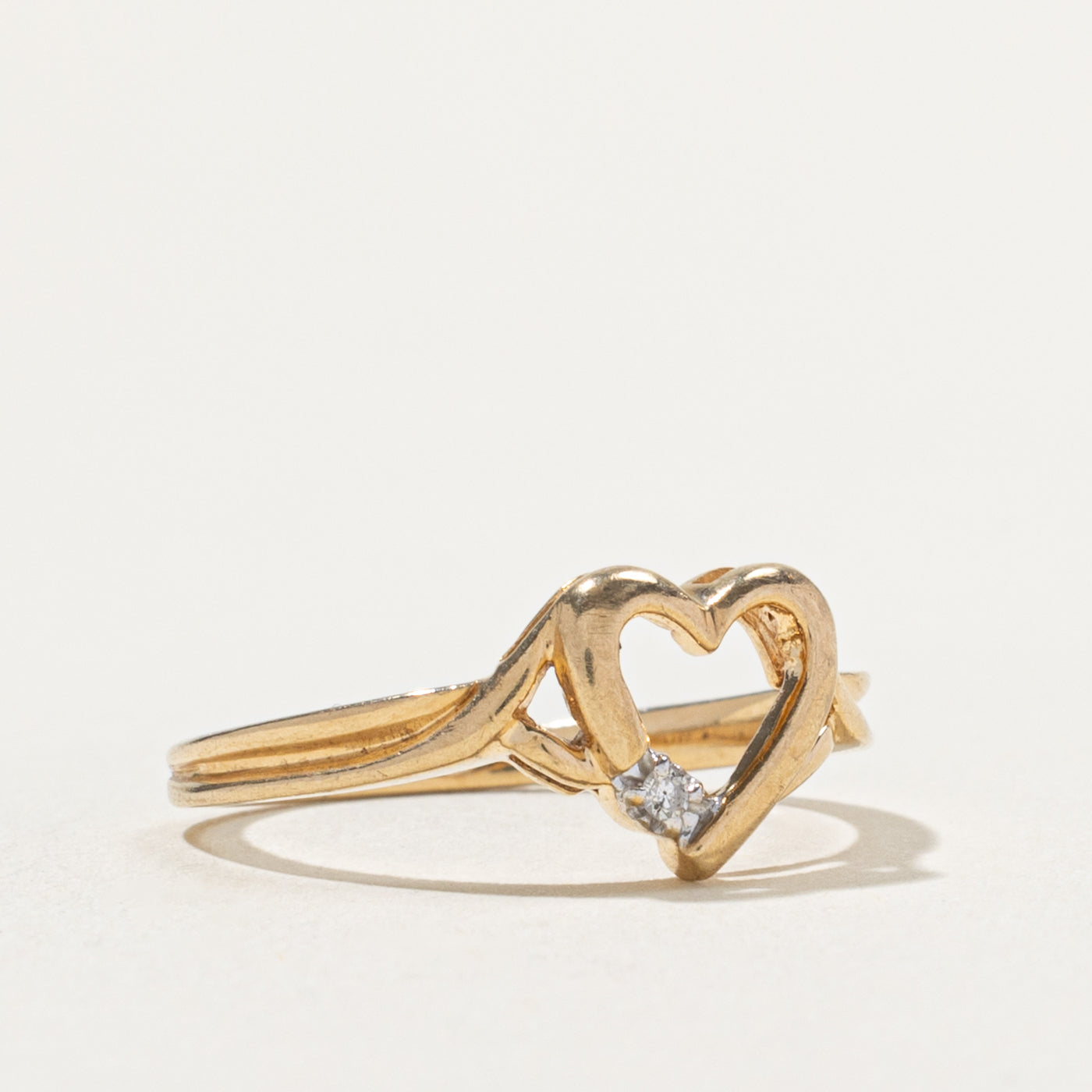 10k Diamond Open Heart Ring | SZ 7