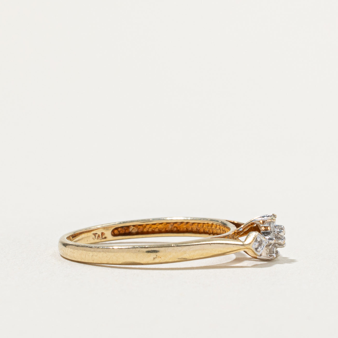 10k Diamond Floral Cluster Accented Ring | SZ 7