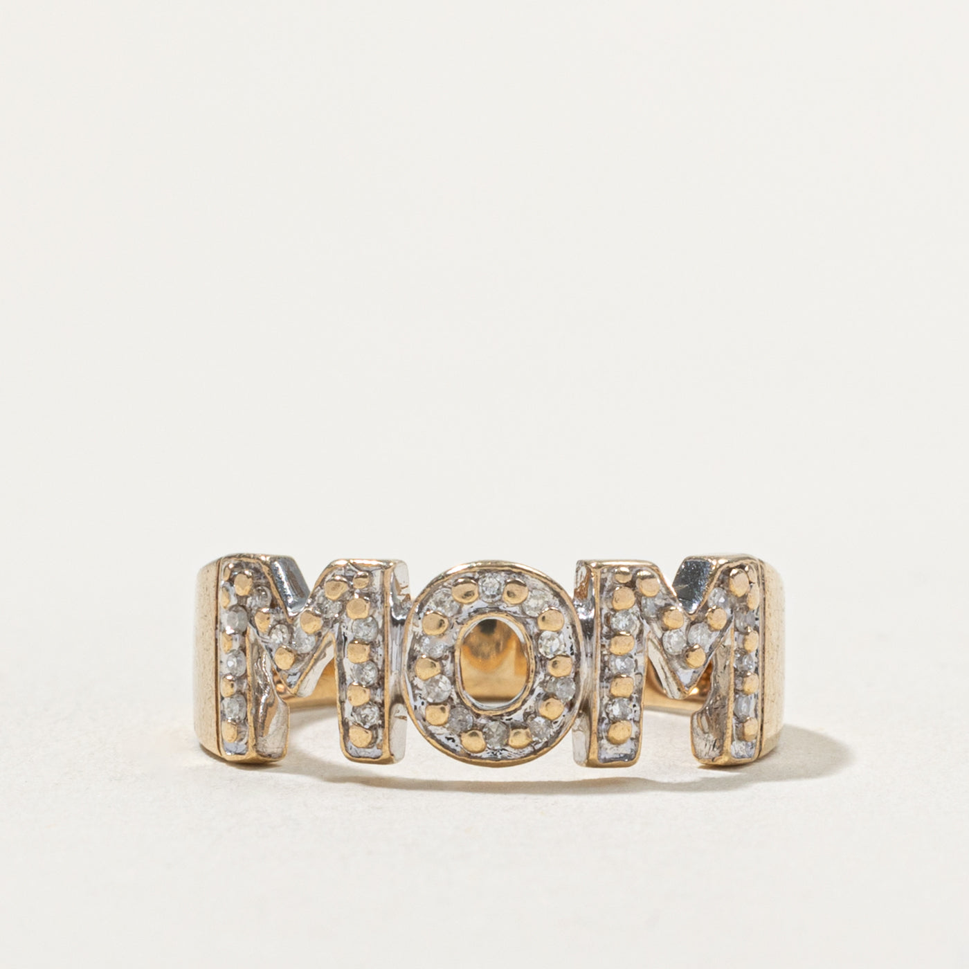 10k Diamond "MOM" Ring | SZ 7
