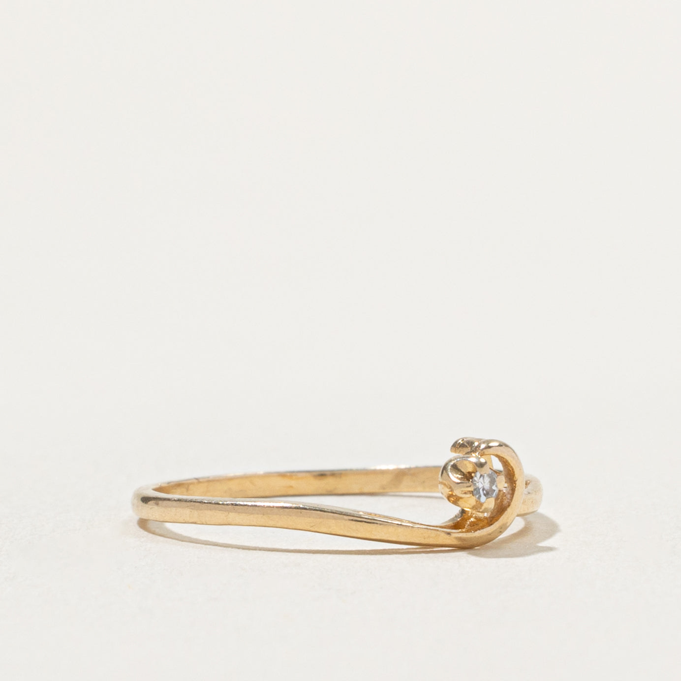 10k Diamond Twisted Abstract Ring | SZ 5.25