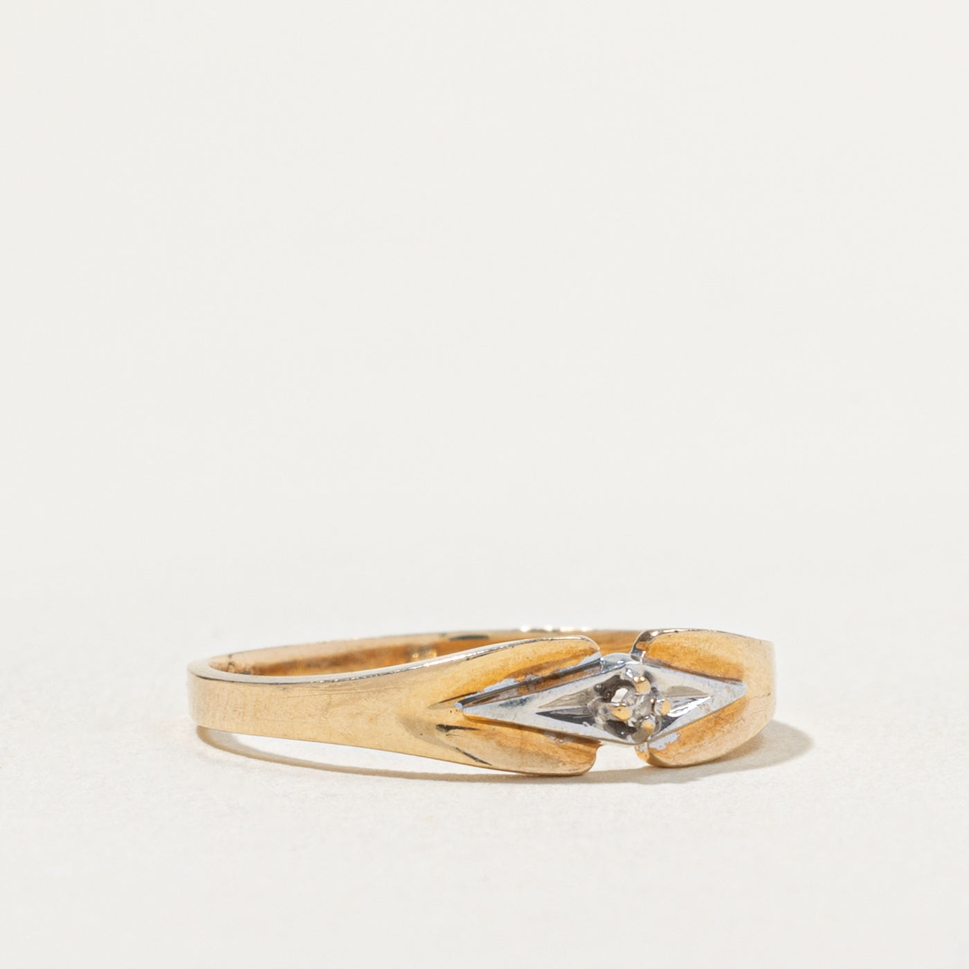 10k Diamond Rhombus Geometric Ring | SZ 6