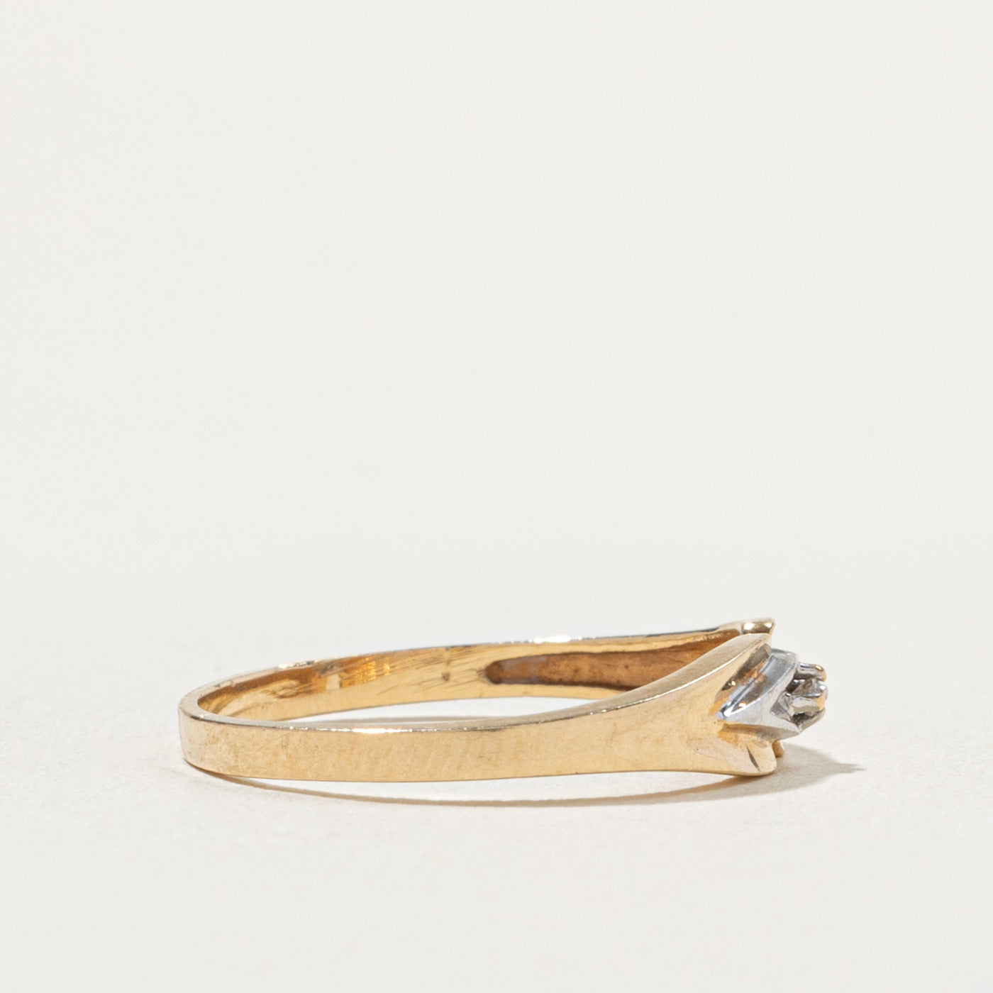 10k Diamond Rhombus Geometric Ring | SZ 6