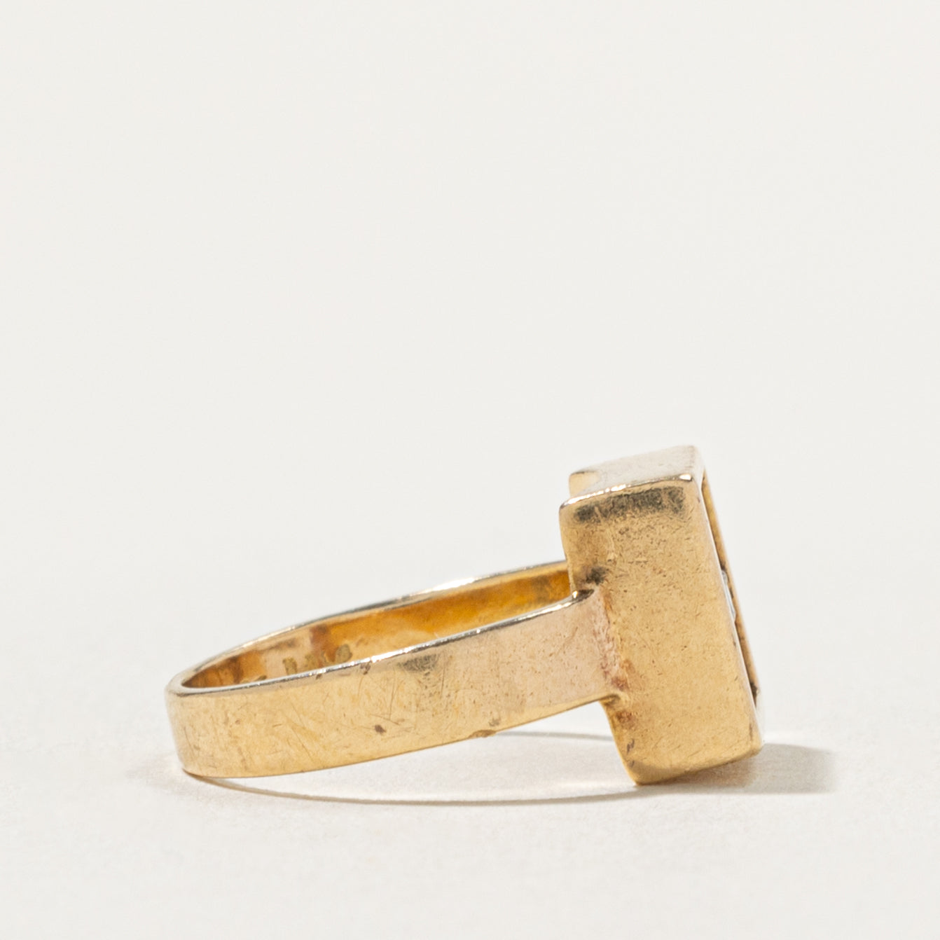 14k Floating Diamond Geometric Ring | SZ 2.75