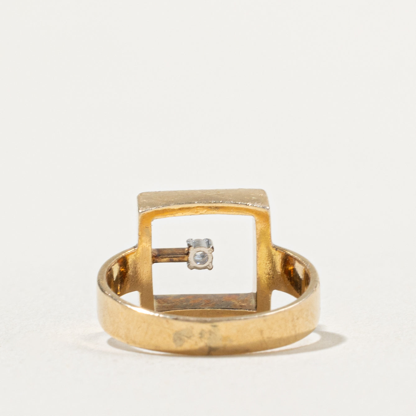 14k Floating Diamond Geometric Ring | SZ 2.75
