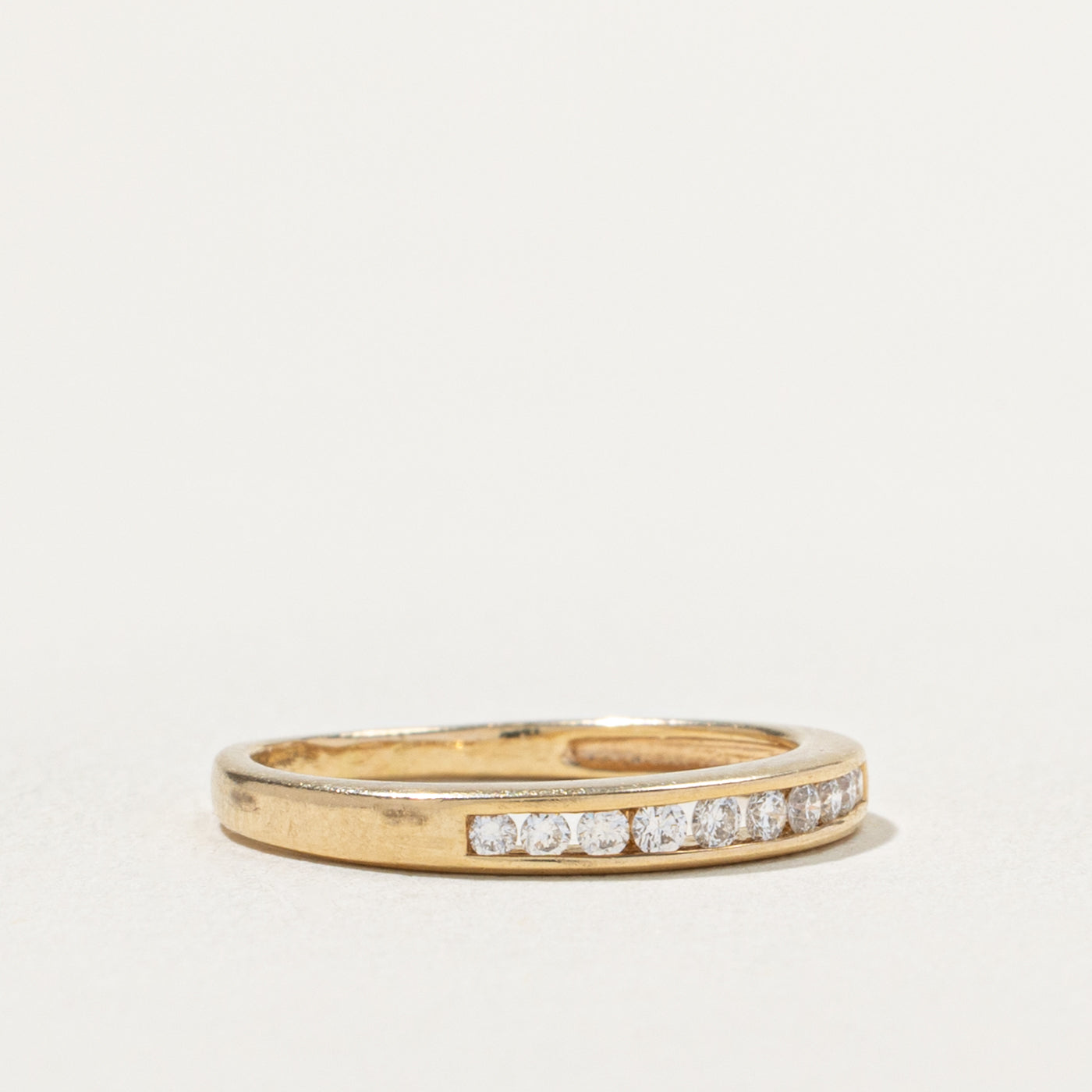 14k Channel Set Semi Eternity Diamond Band | SZ 4.5
