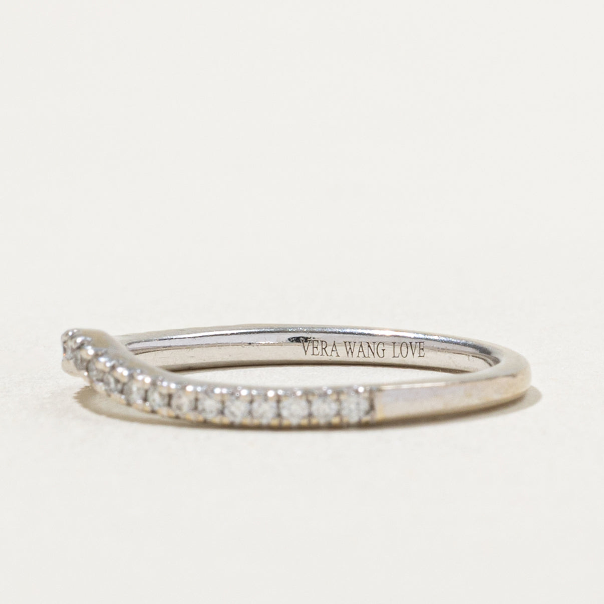 ‘Vera Wang’ 14k Semi Eternity Diamond Contour Band | SZ 6.5