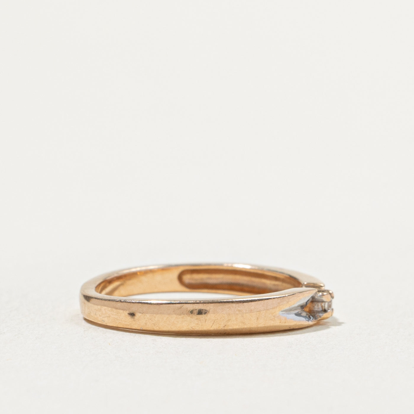 14k Single Diamond Openwork Band | SZ 4.25