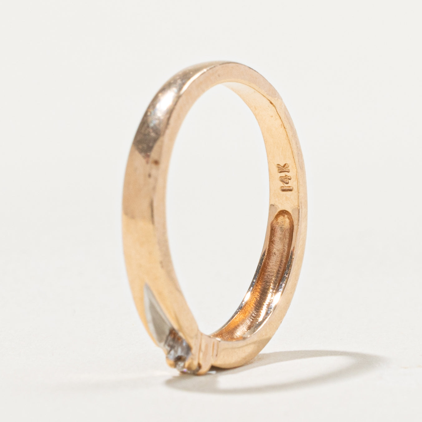 14k Single Diamond Openwork Band | SZ 4.25