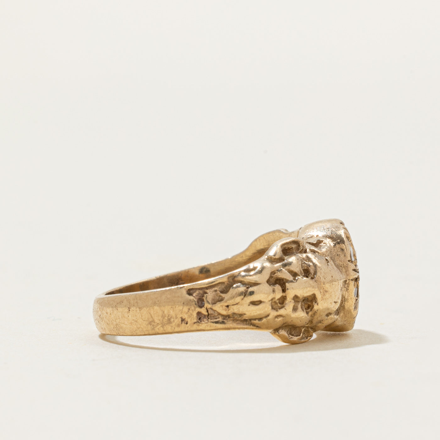 Antique Gothic Revival Style Diamond Cluster Face Ring | 0.12 ctw | SZ 6.5