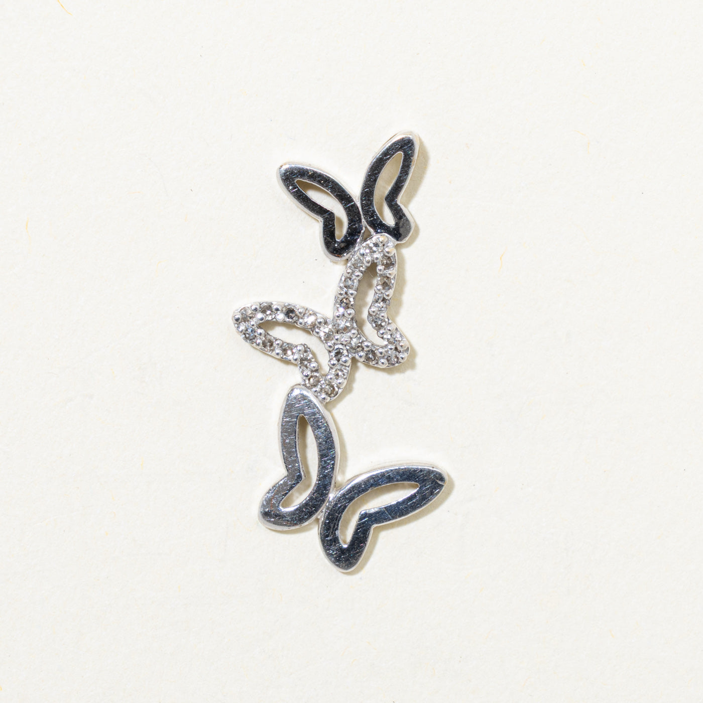 10k Diamond Butterfly Drop Pendant | 0.05ctw