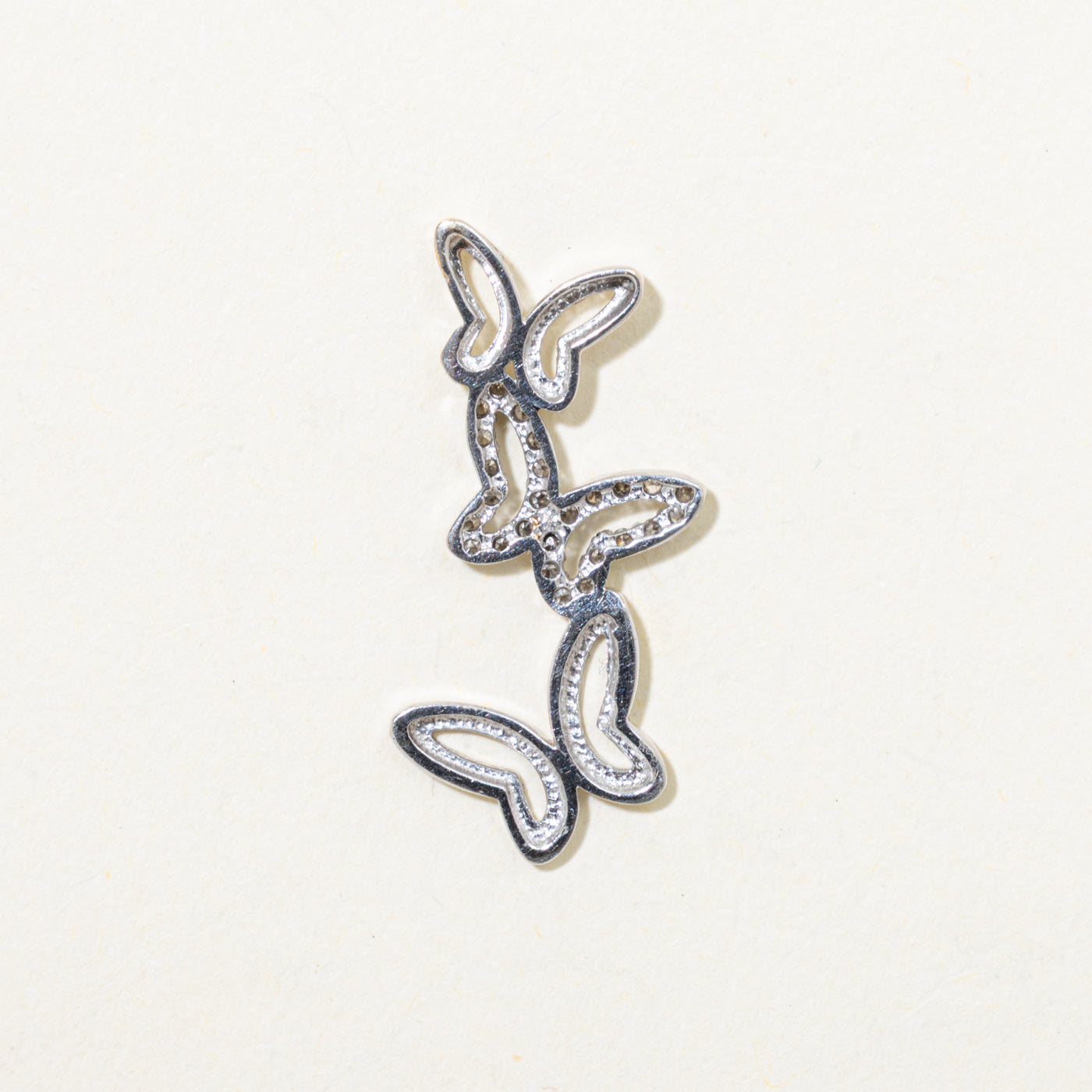 10k Diamond Butterfly Drop Pendant | 0.05ctw