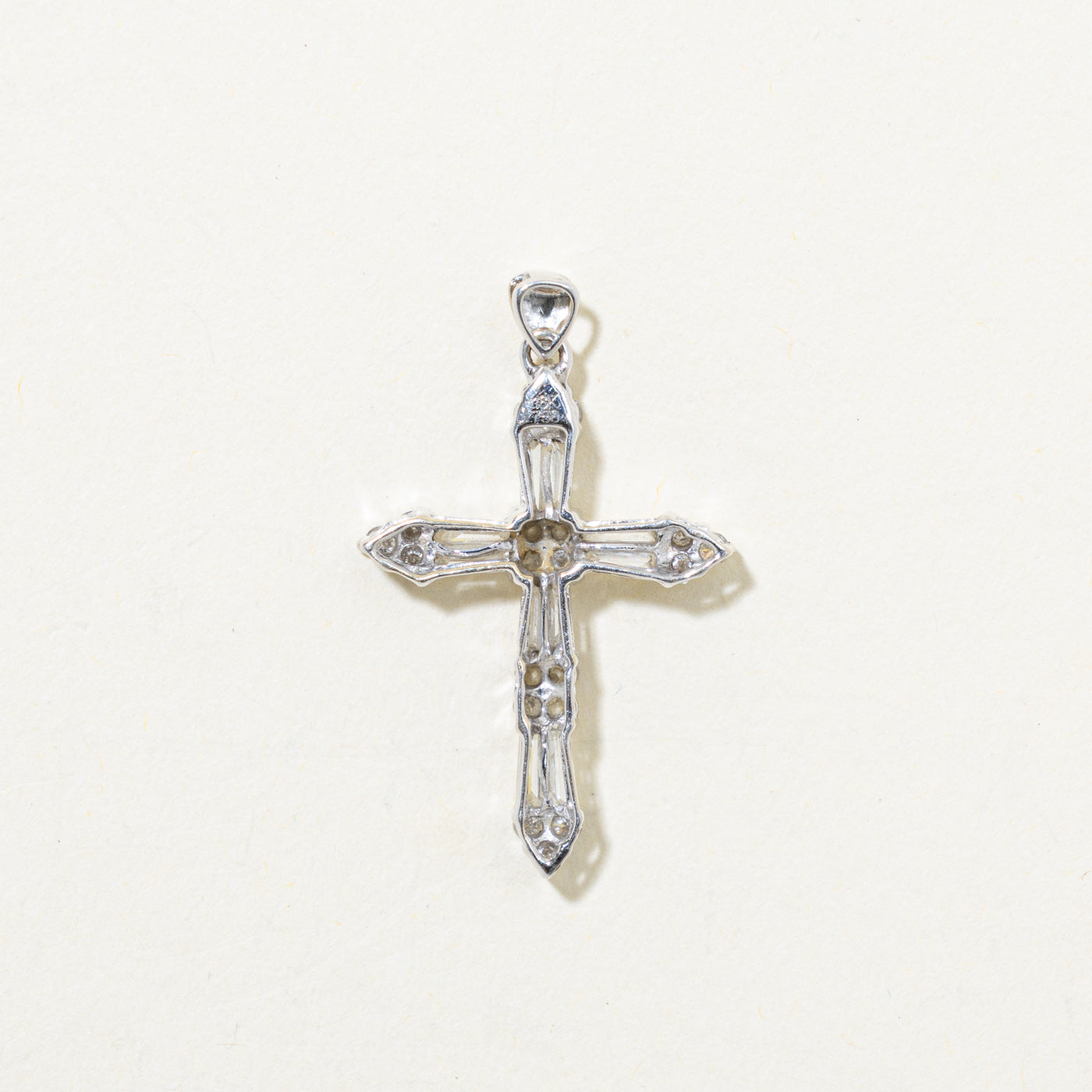 18k Multi Cut Diamond Cross Pendant | 0.50ctw