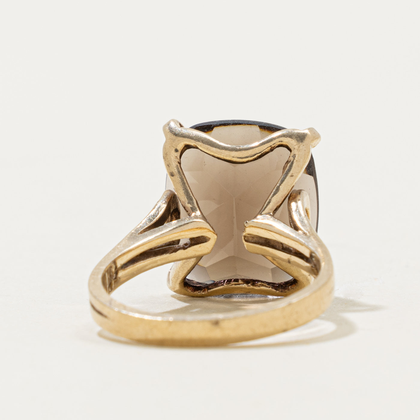 10k Solitaire Smoky Quartz Cocktail Ring | 5.50ct | SZ 6