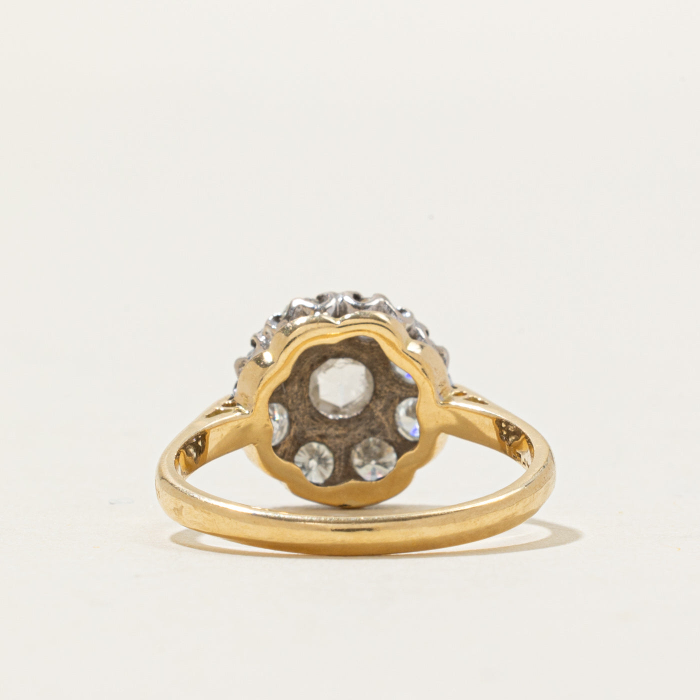 18k Rose Cut Diamond Daisy Cluster Ring | 0.15 ct 0.5 ctw | SZ 8 |