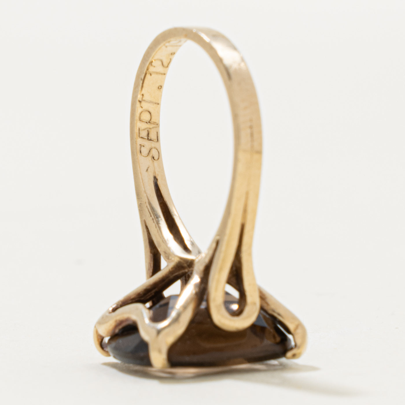 10k Solitaire Smoky Quartz Cocktail Ring | 5.50ct | SZ 6