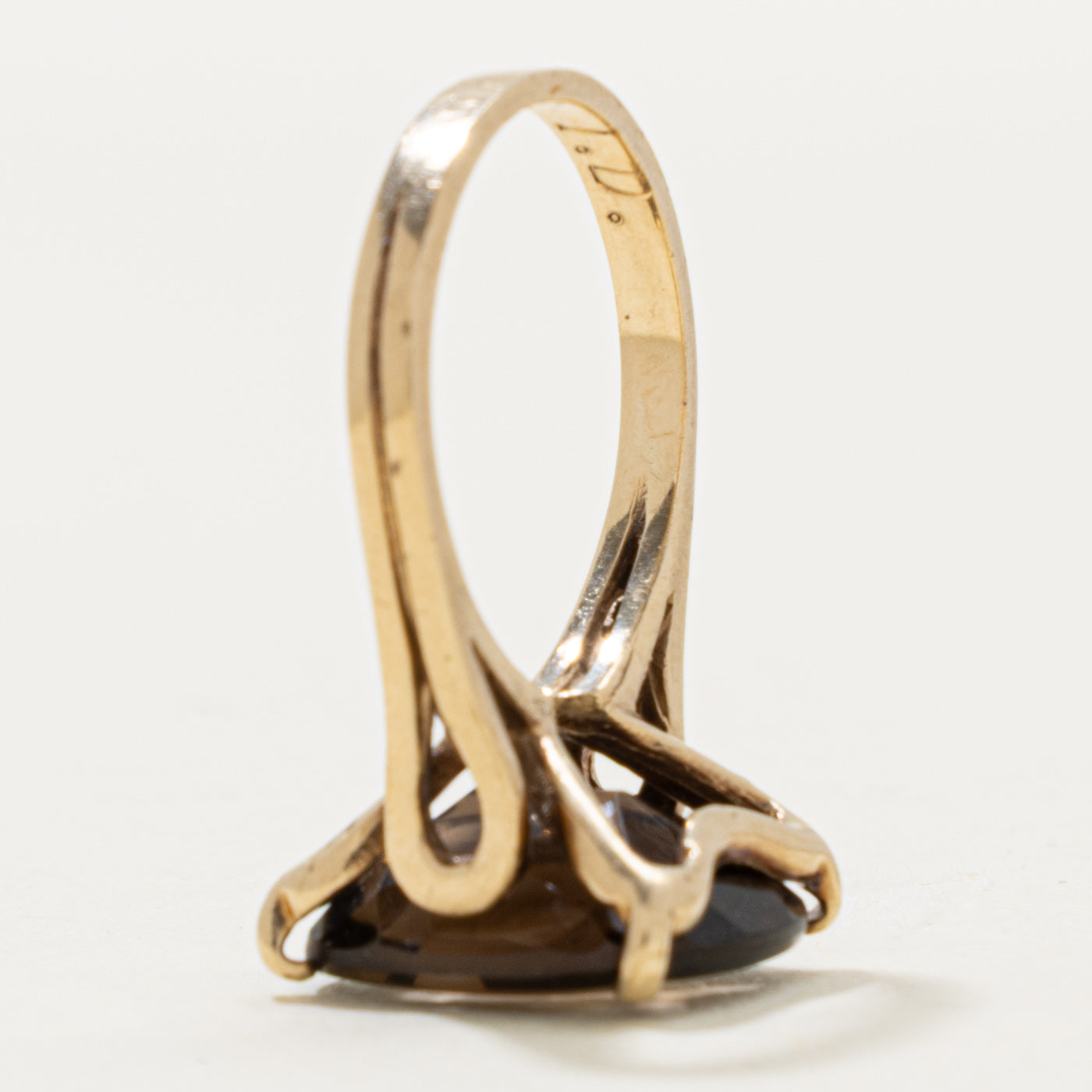 10k Solitaire Smoky Quartz Cocktail Ring | 5.50ct | SZ 6
