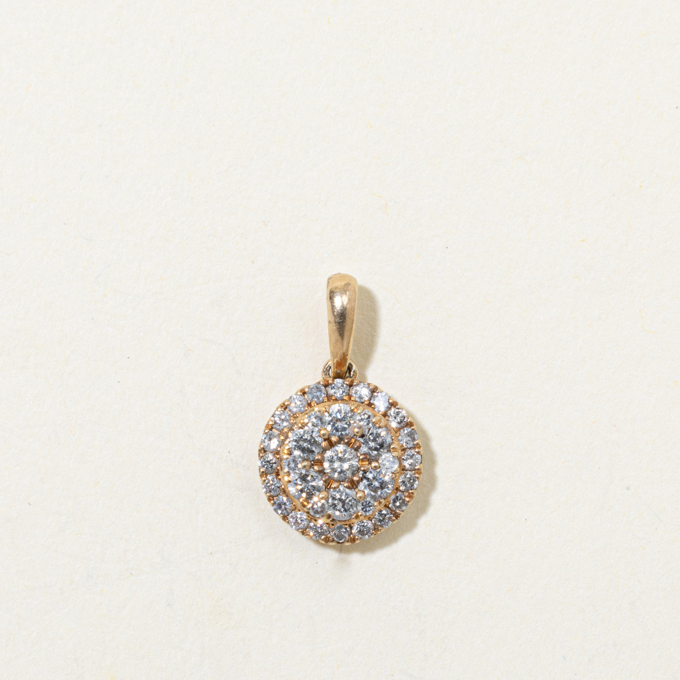 10k Diamond Circle Cluster Pendant | 0.50ctw