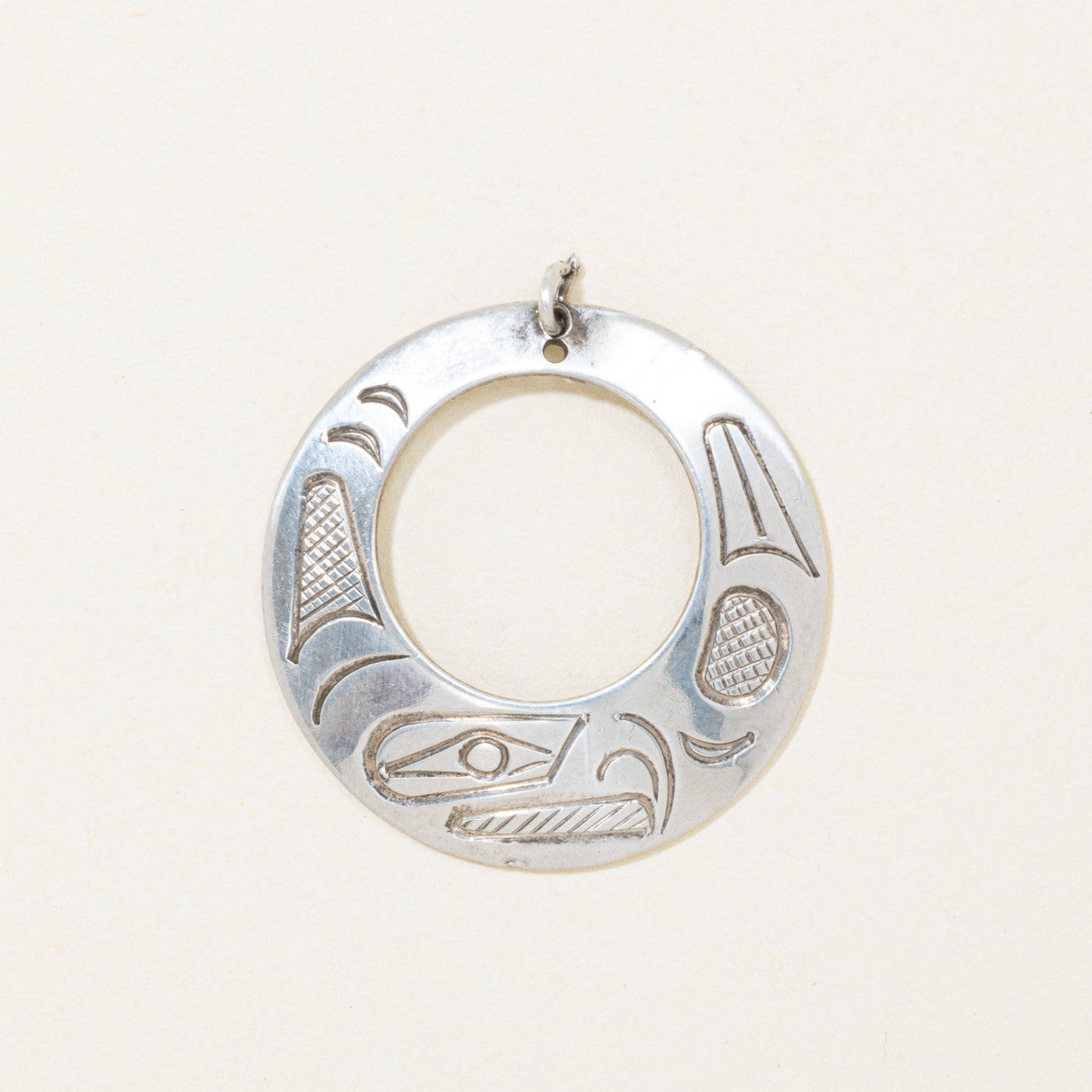 'Corrine Hunt' Sterling Silver Indigenous Carved Eagle Pendant