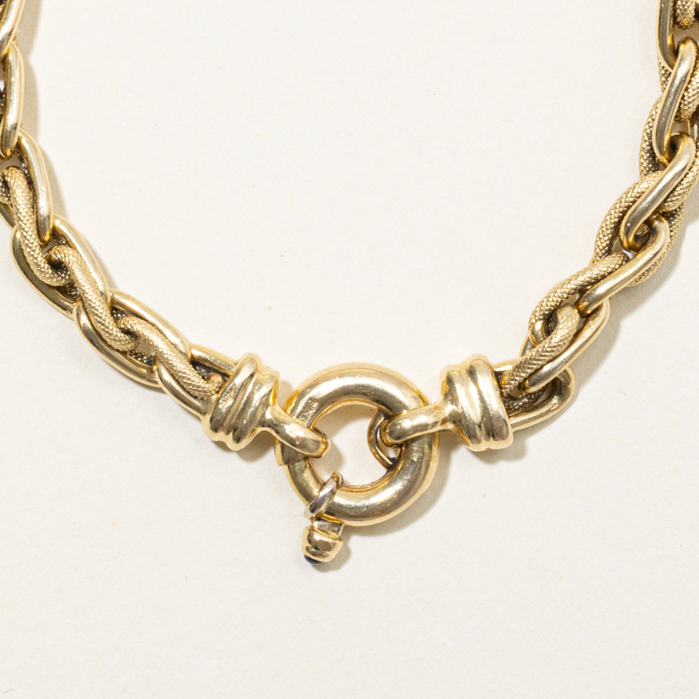 ‘Birks’ Italian 18k Rope Chain Bracelet | 0.05ct | 7.5"