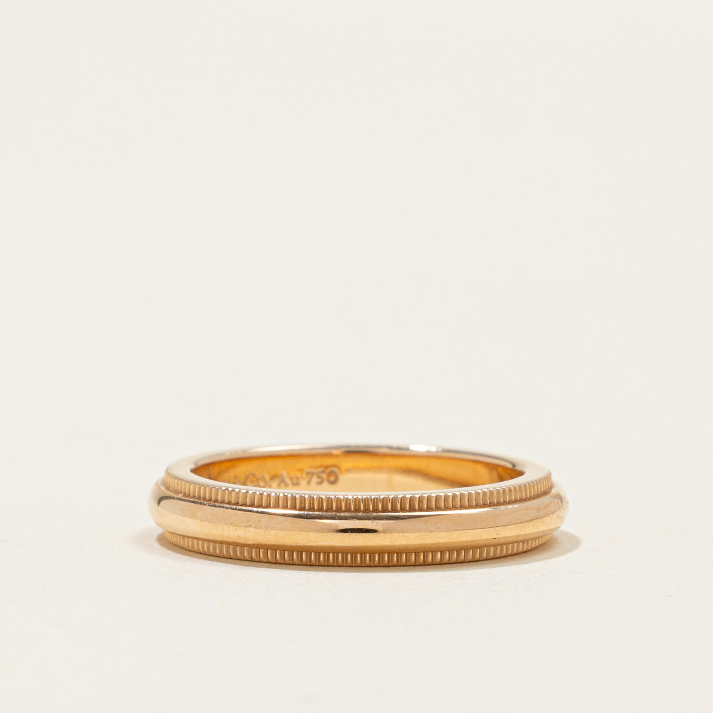 ‘Tiffany & Co’ 18k Tiffany Together Milgrain Band Ring | 3.2mm | SZ 4
