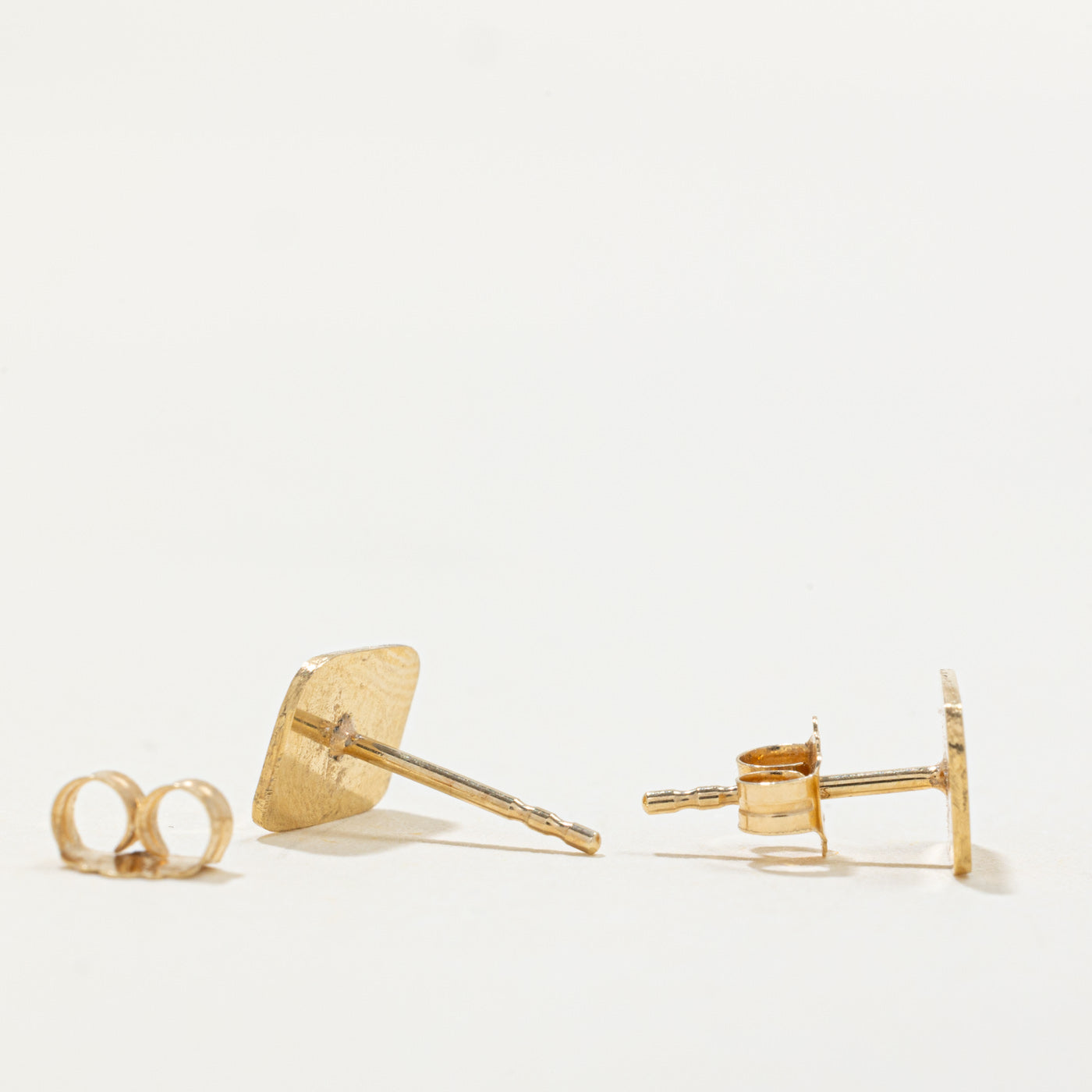 14K Yellow Gold Indigenous Carved Eagle Studs