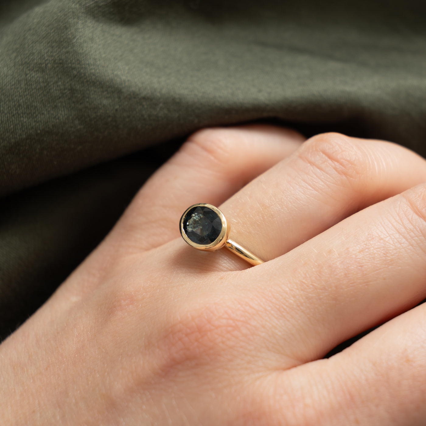'100 Ways' 10k Yellow Gold East West Bezel Set Sapphire Ring | 2.00ct | SZ 7