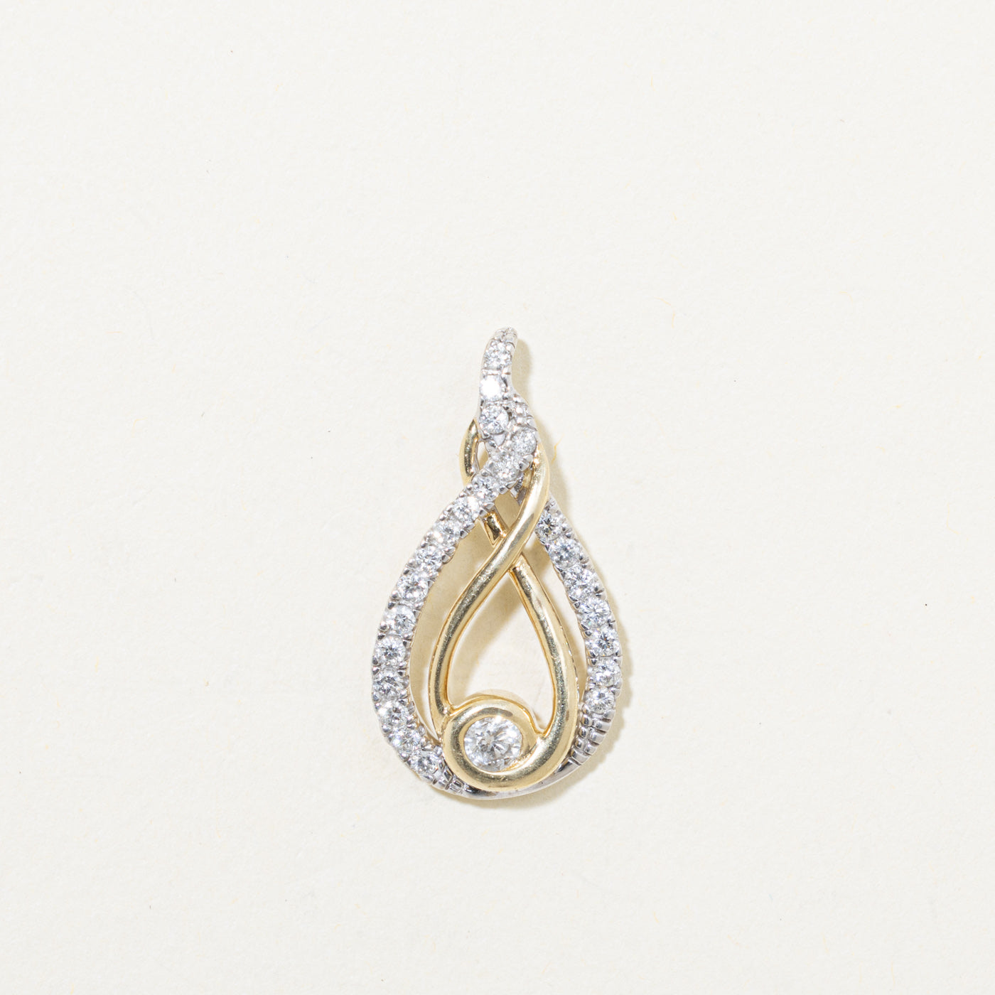 10k Diamond Teardrop Pendant | 0.19ctw